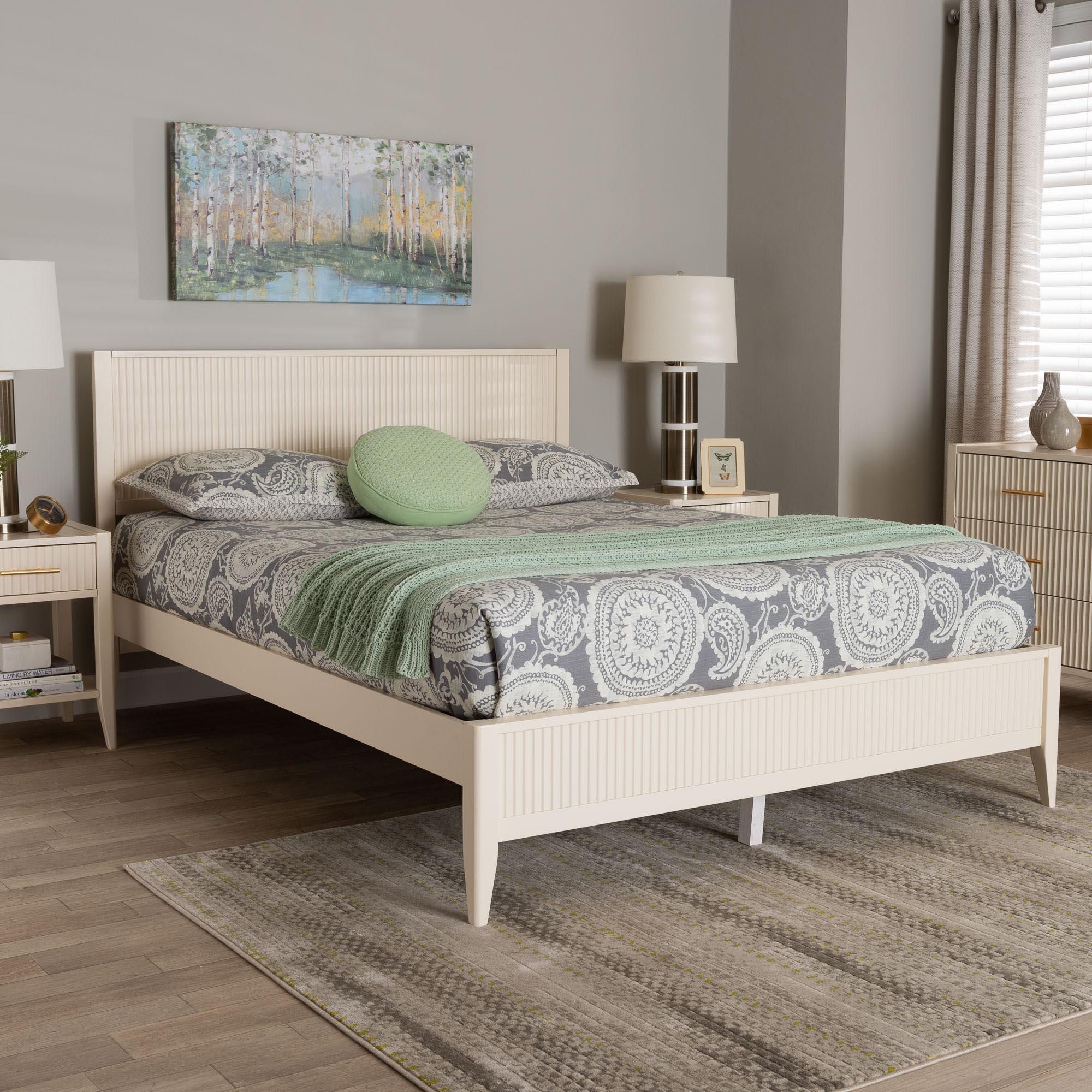 Primrose Mid-Century Fluted Wood Platform Bed