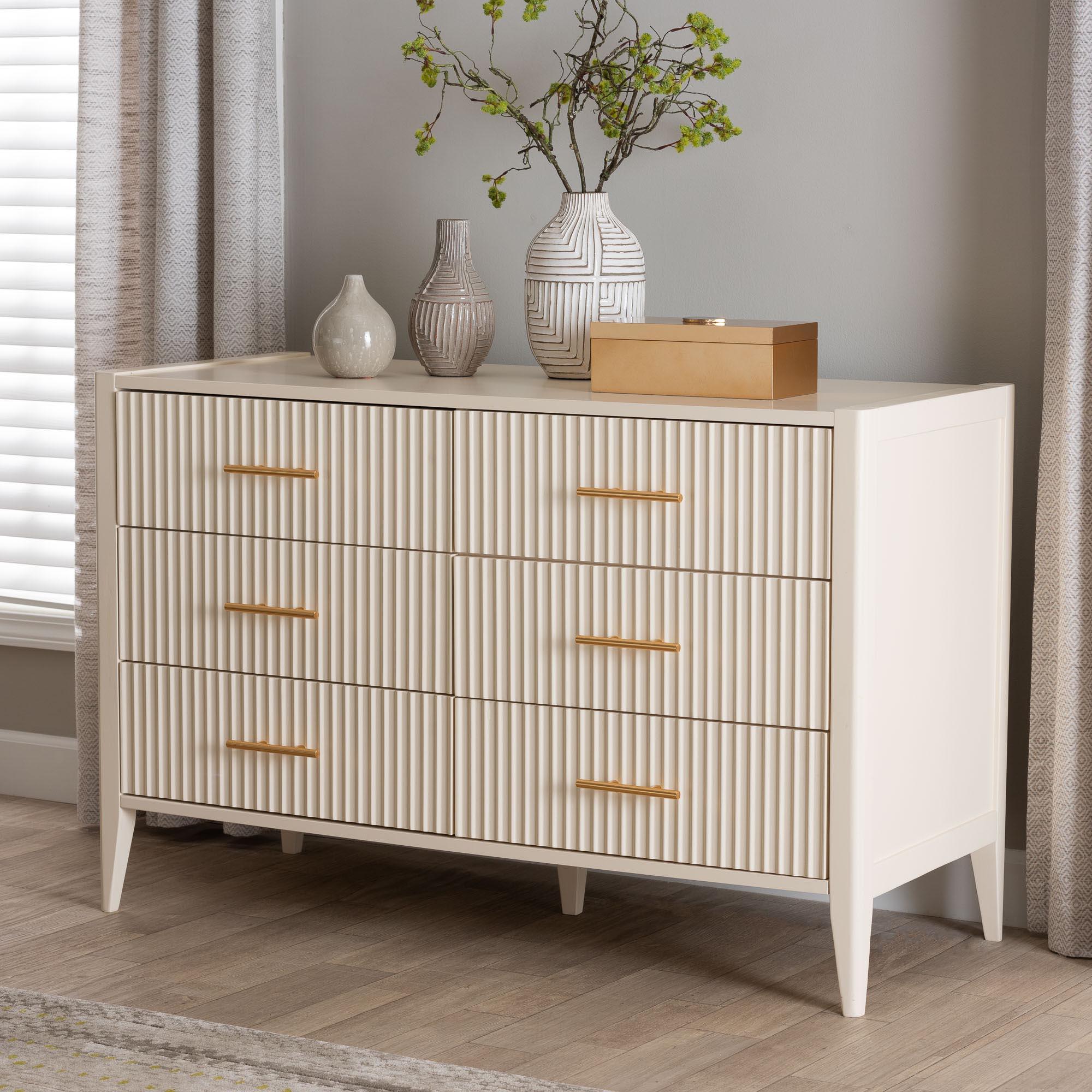 ivory dresser Highland Park Cathedral White drawer bedroom dresser is designed to maximize space ESF Furniture Melodia 3 Drawer