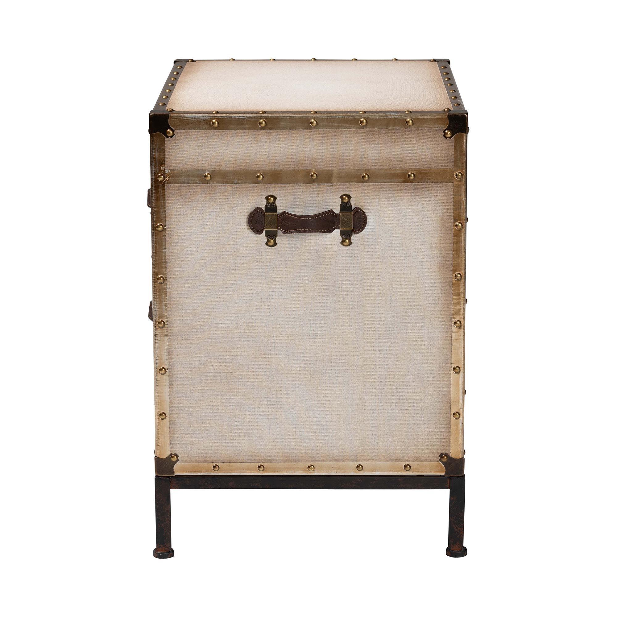 Laura Vintage Canvas 2-Drawer End Table