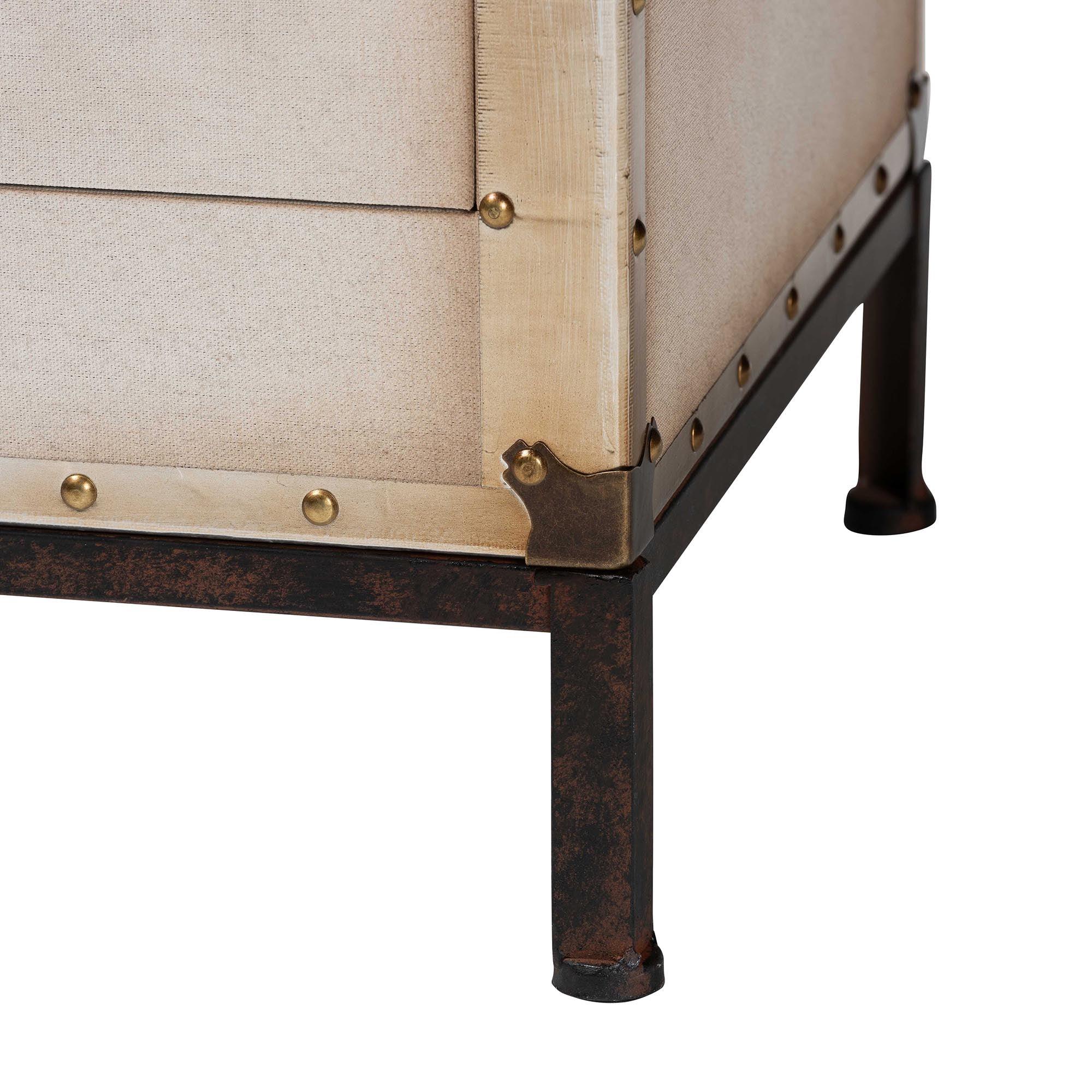 Laura Vintage Canvas 2-Drawer End Table