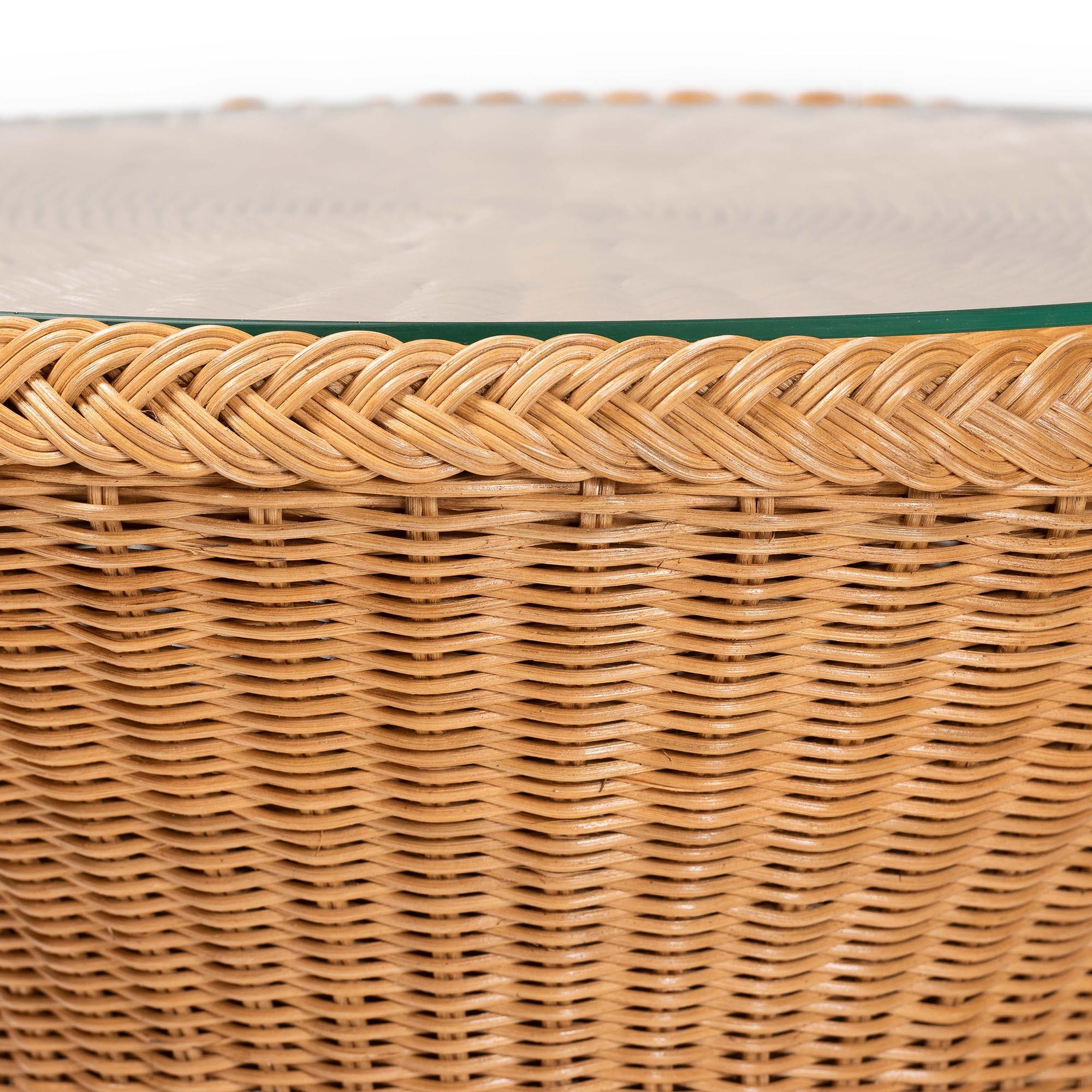 Bali & Pari Nina Bohemian Light Honey Braided Rattan End Table