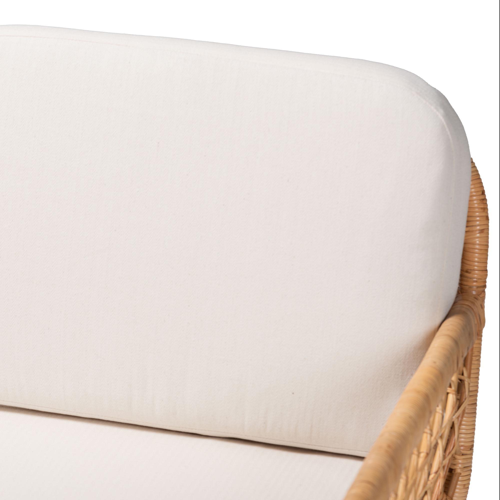 Bali & Pari Pakis Bohemian Light Honey Rattan Tete-a-Tete Sofa