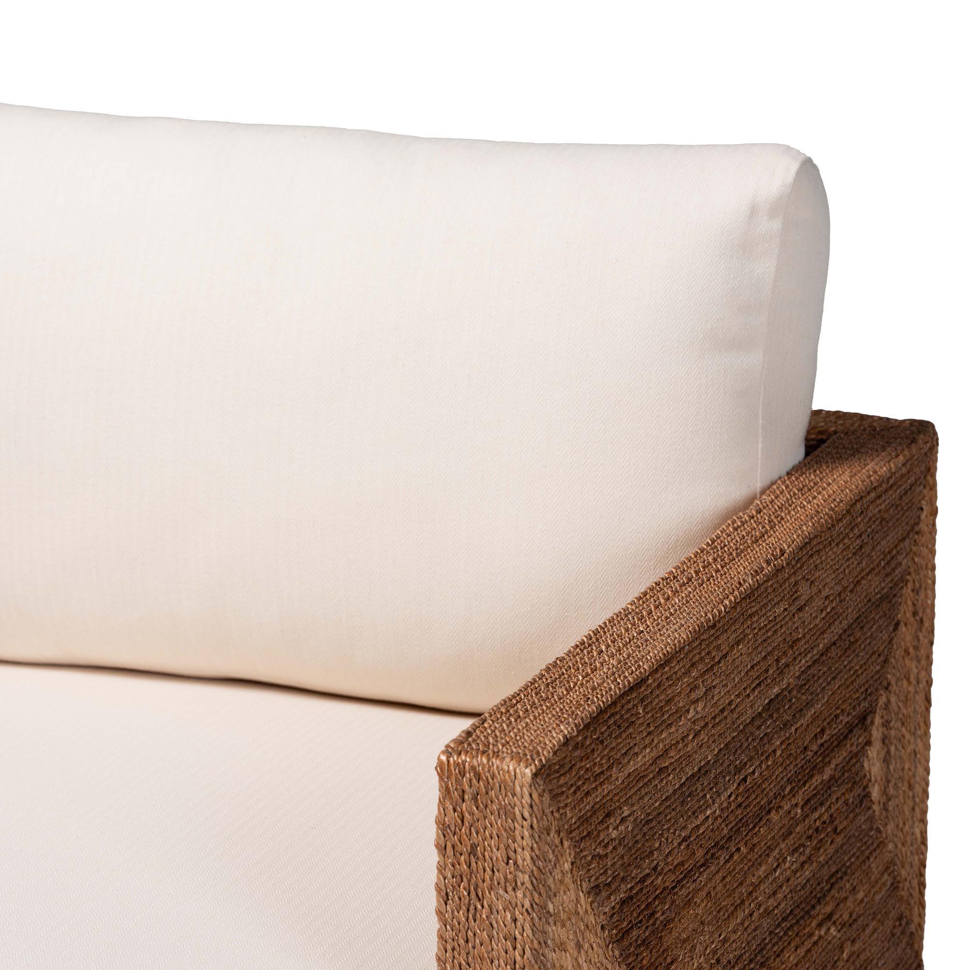 Bali & Pari Helina Bohemian Bleached Seagrass and Acacia Wood Arm Chair