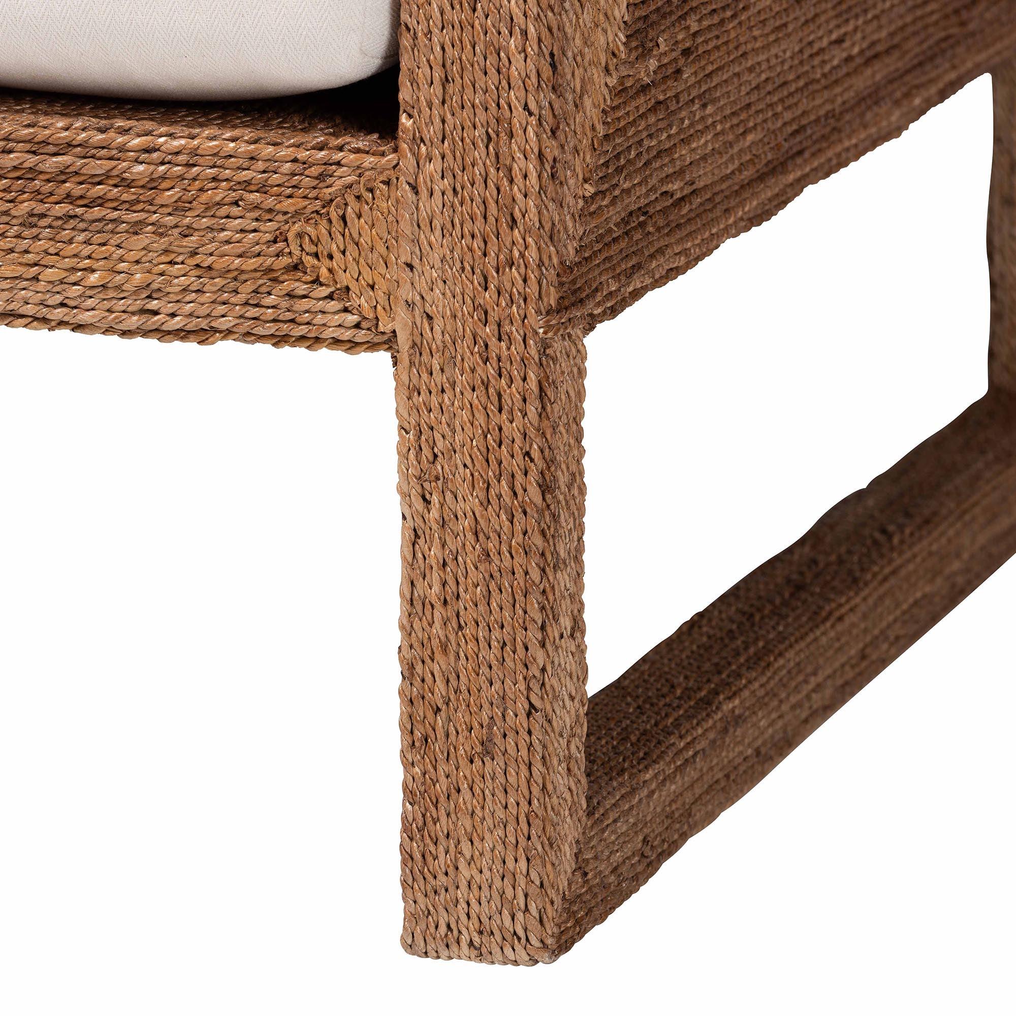 Bali & Pari Helina Bohemian Bleached Seagrass and Acacia Wood Arm Chair