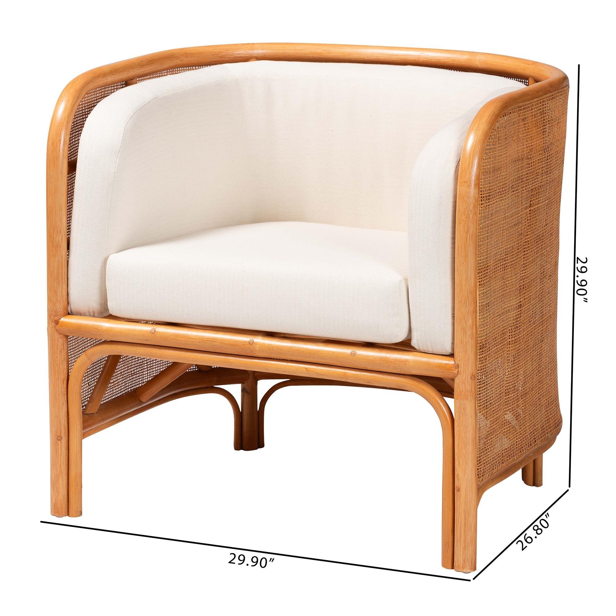 Bali & Pari Bandung Bohemian Light Honey Rattan Accent Chair