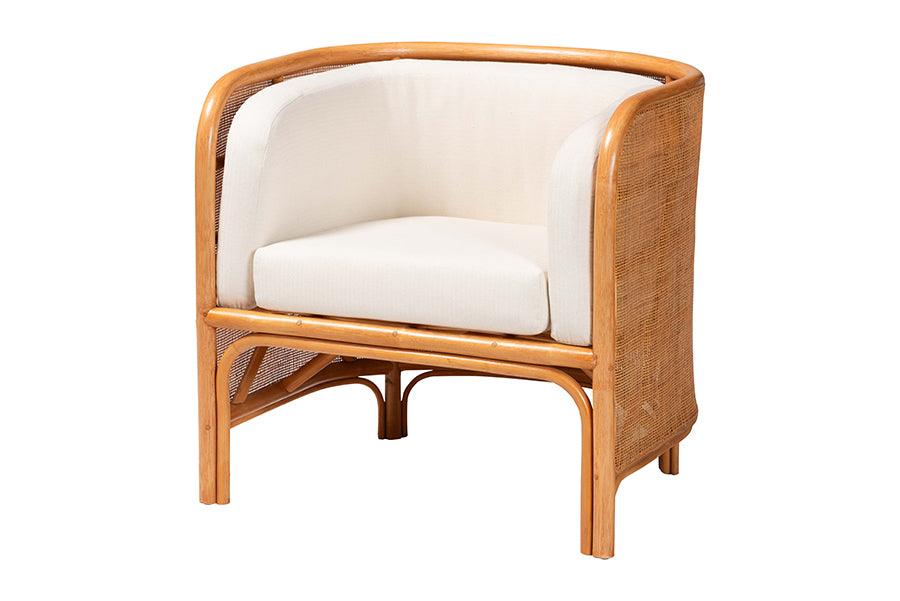 Bali & Pari Bandung Bohemian Light Honey Rattan Accent Chair