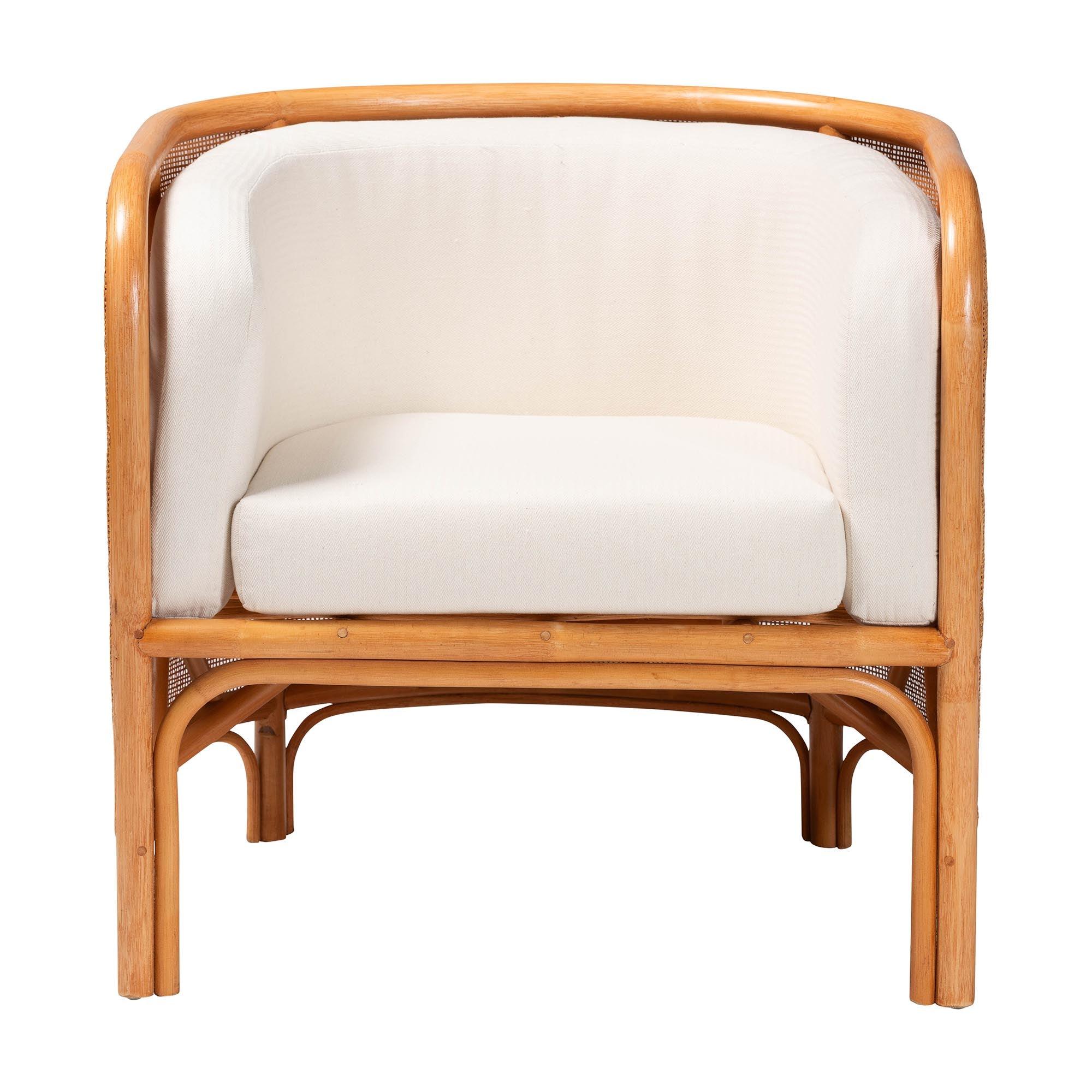 Bali & Pari Bandung Bohemian Light Honey Rattan Accent Chair