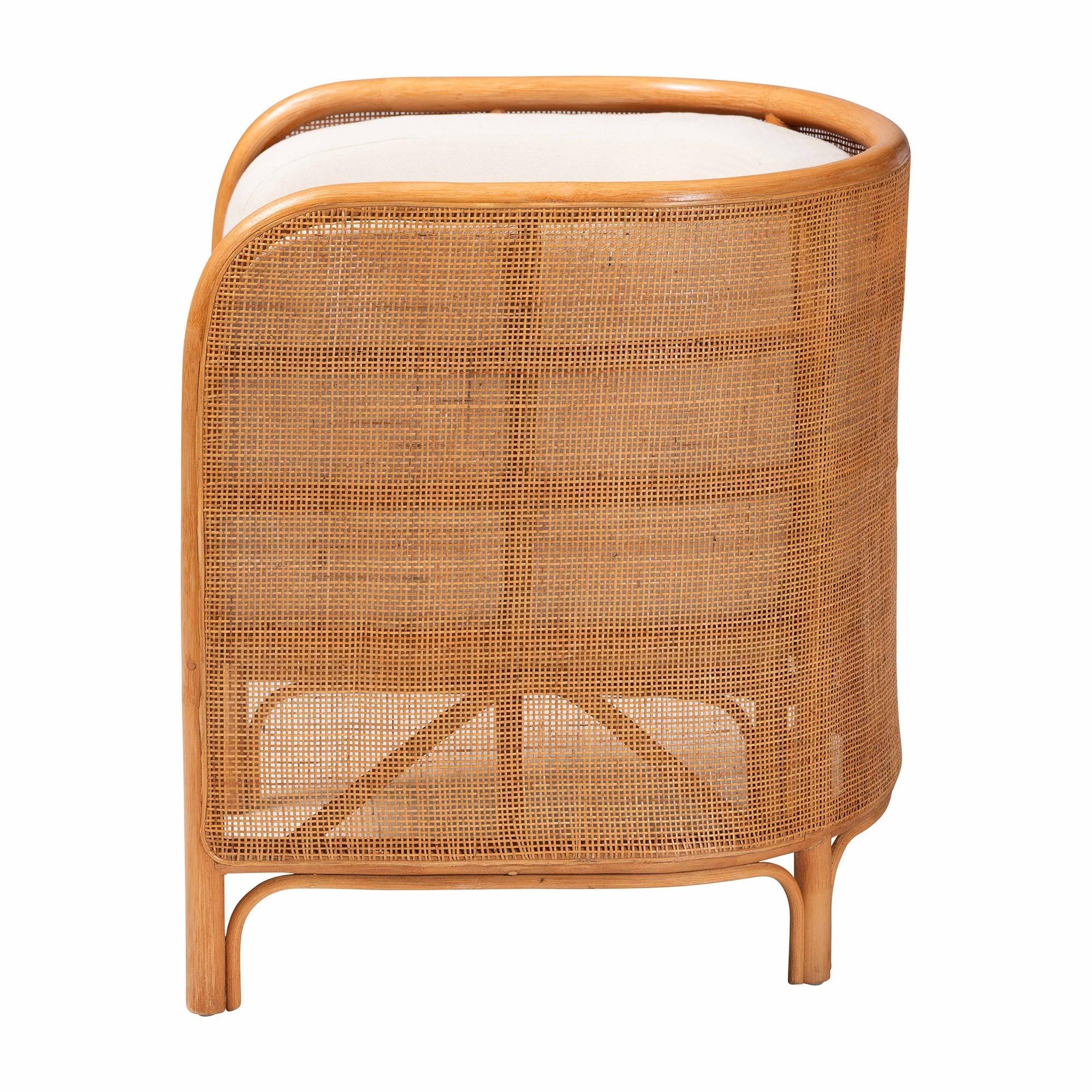 Bali & Pari Bandung Bohemian Light Honey Rattan Accent Chair