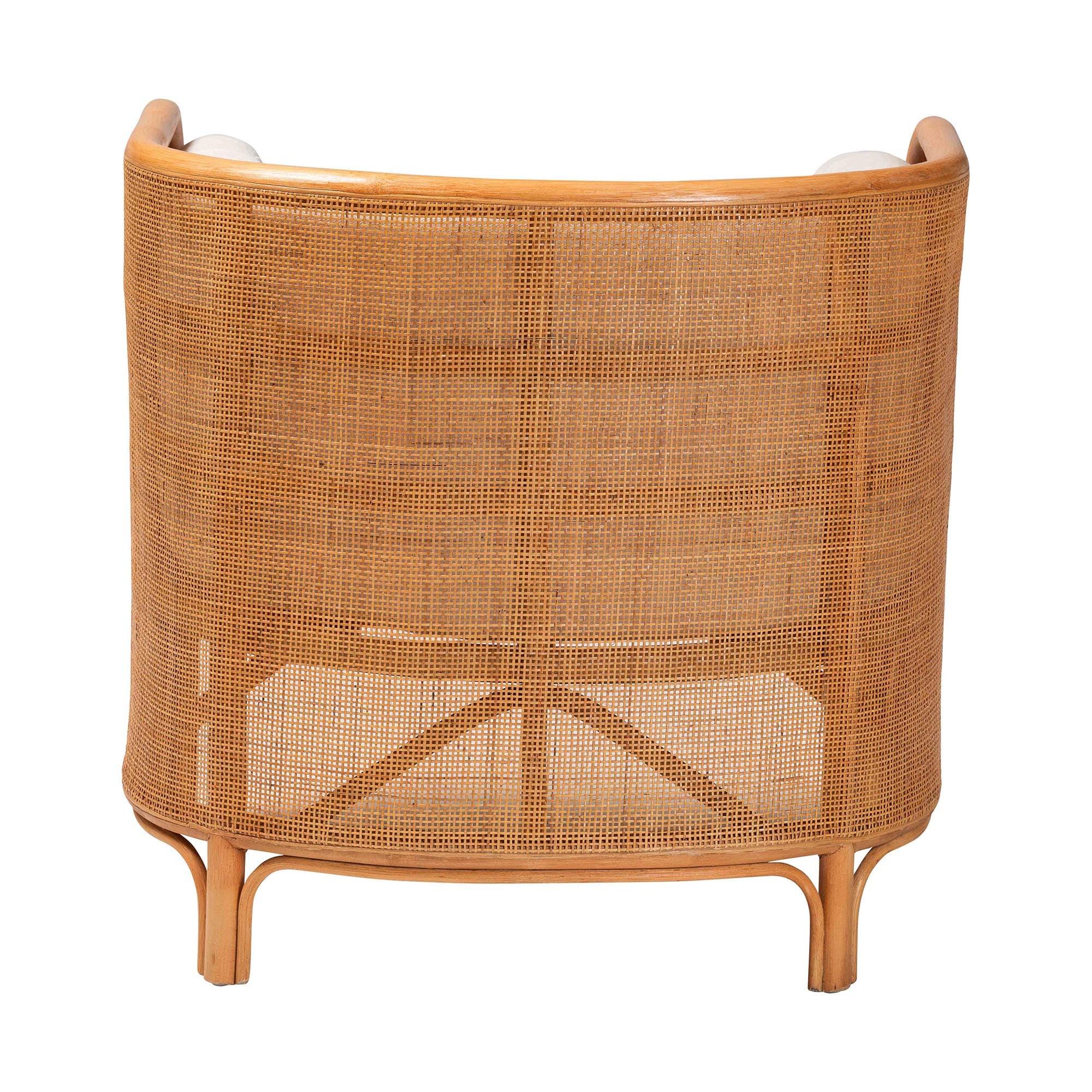 Bali & Pari Bandung Bohemian Light Honey Rattan Accent Chair