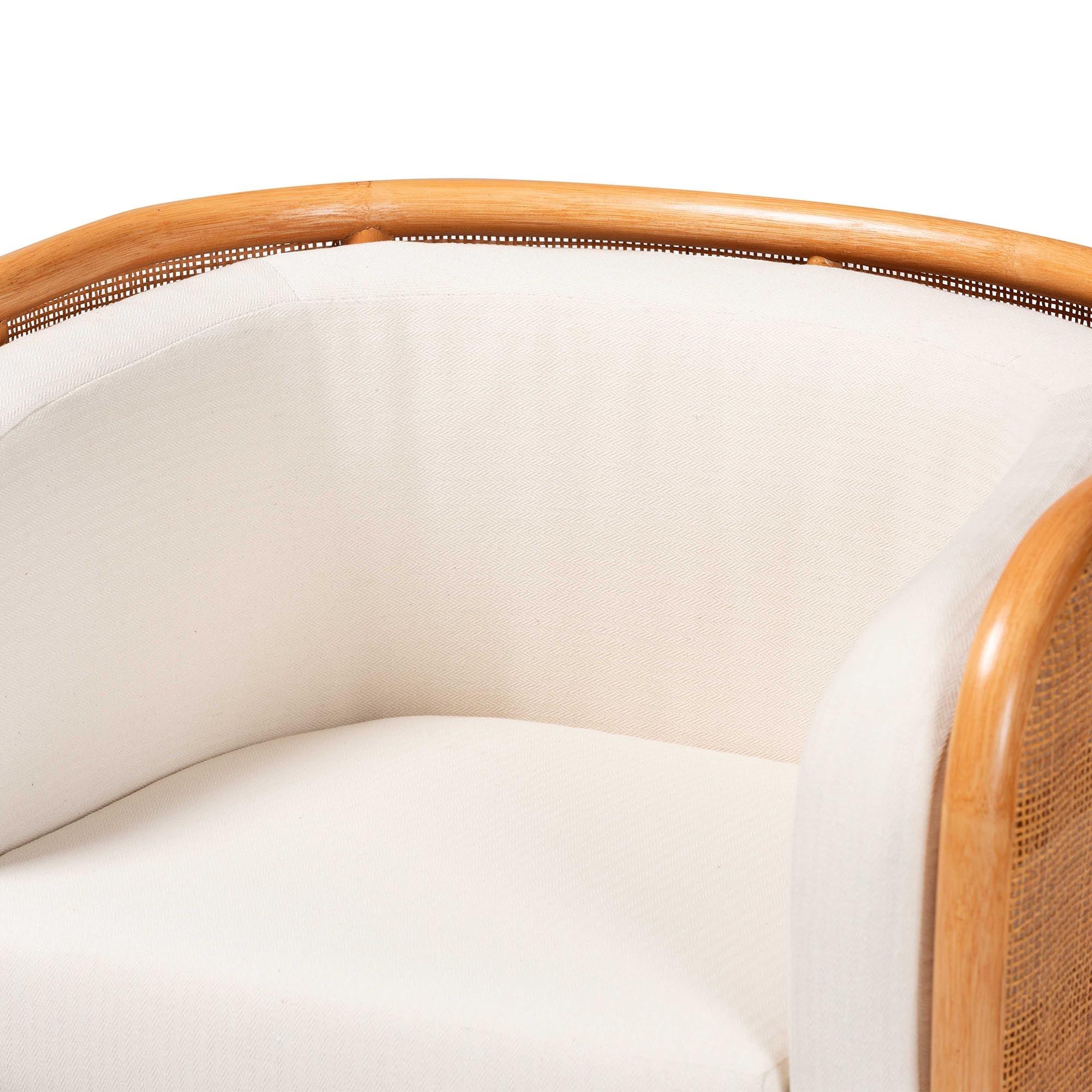Bali & Pari Bandung Bohemian Light Honey Rattan Accent Chair