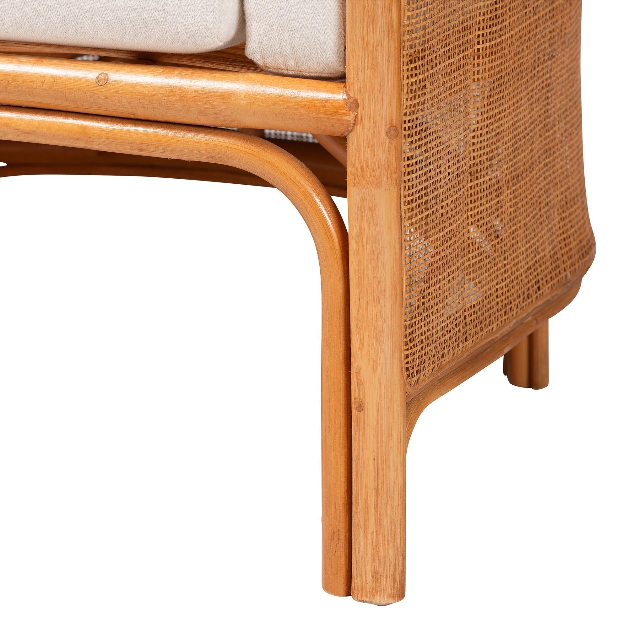 Bali & Pari Bandung Bohemian Light Honey Rattan Accent Chair