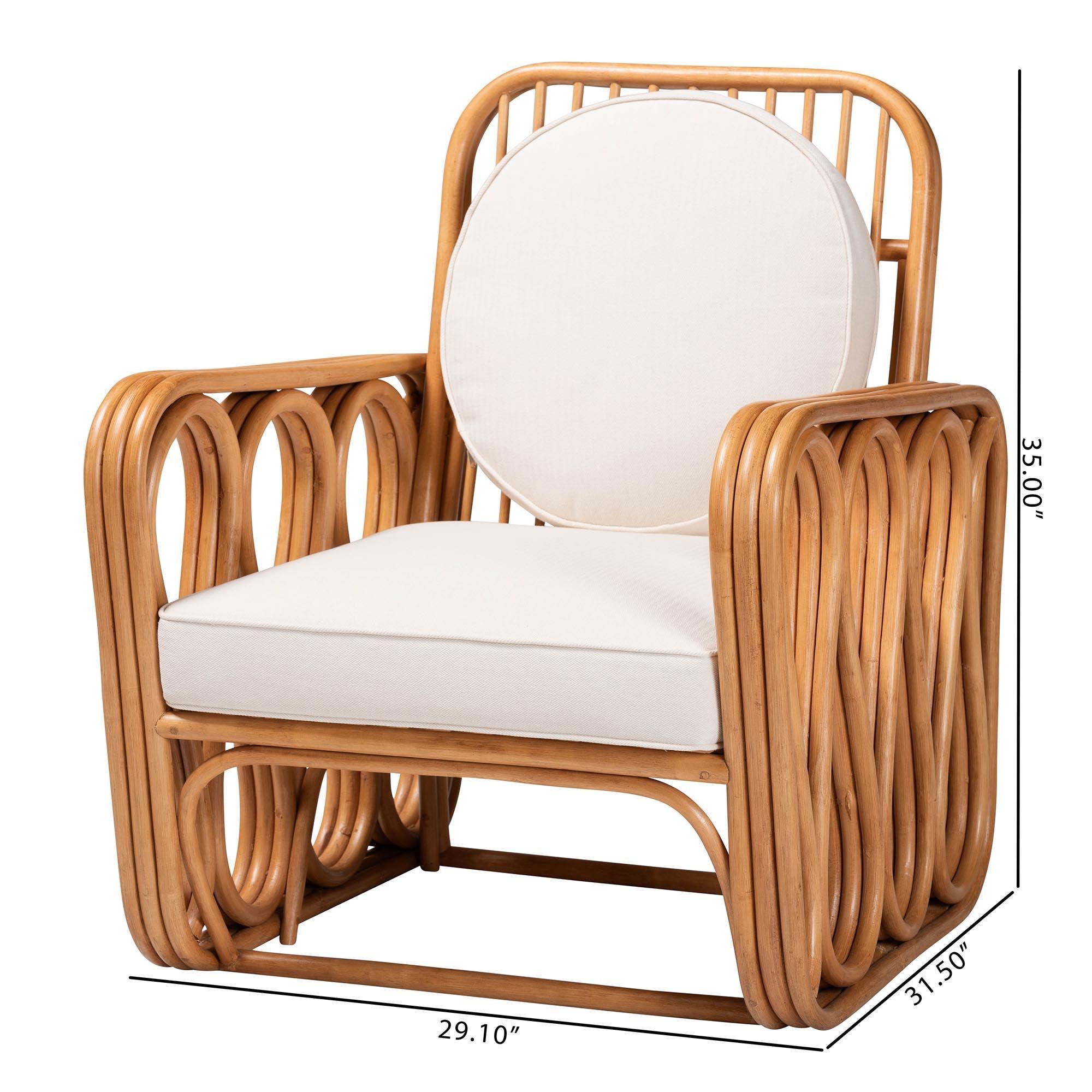 Bali & Pari Tiramisu Bohemian Light Honey Rattan Arm Chair