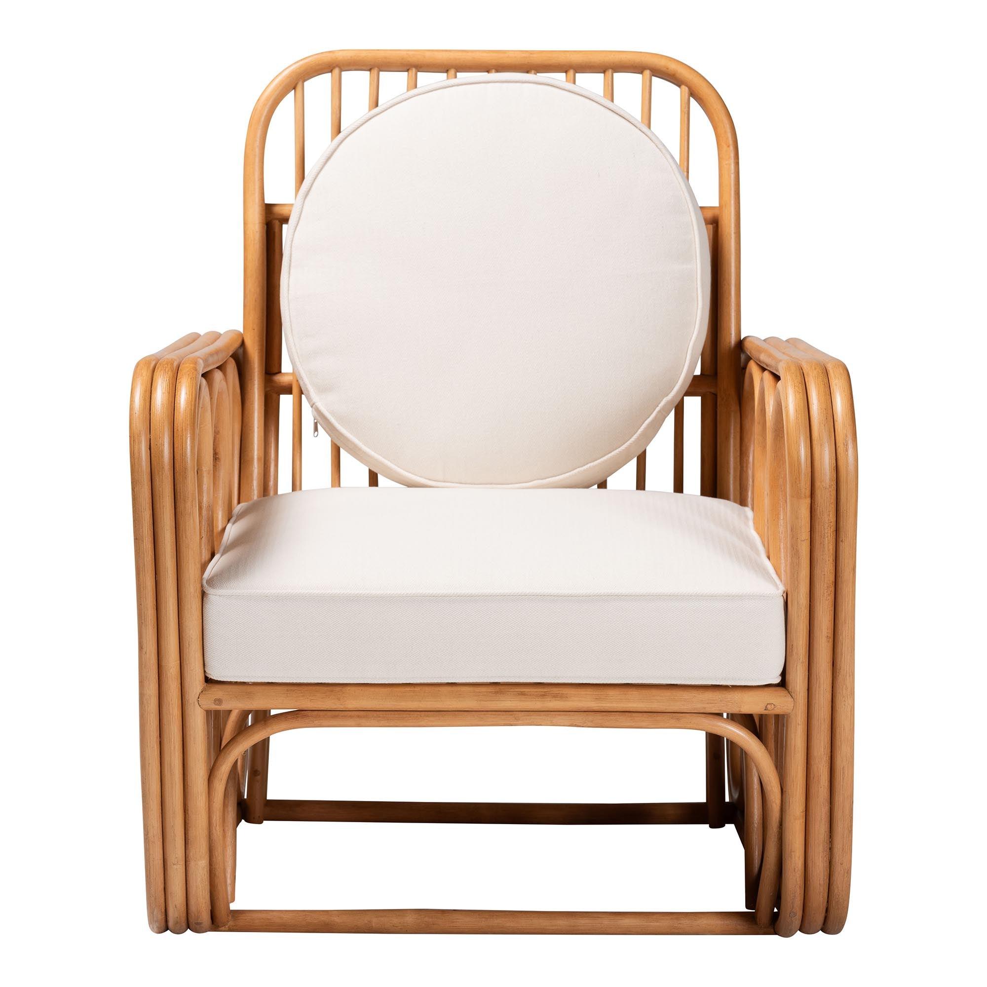 Bali & Pari Tiramisu Bohemian Light Honey Rattan Arm Chair