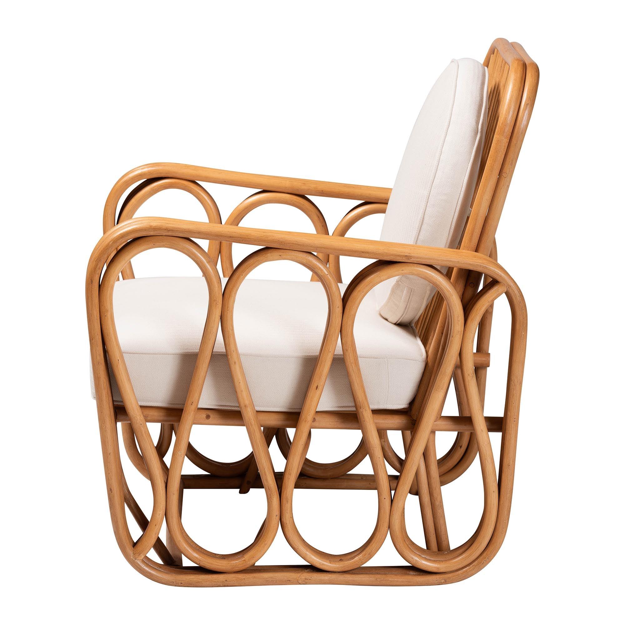 Bali & Pari Tiramisu Bohemian Light Honey Rattan Arm Chair