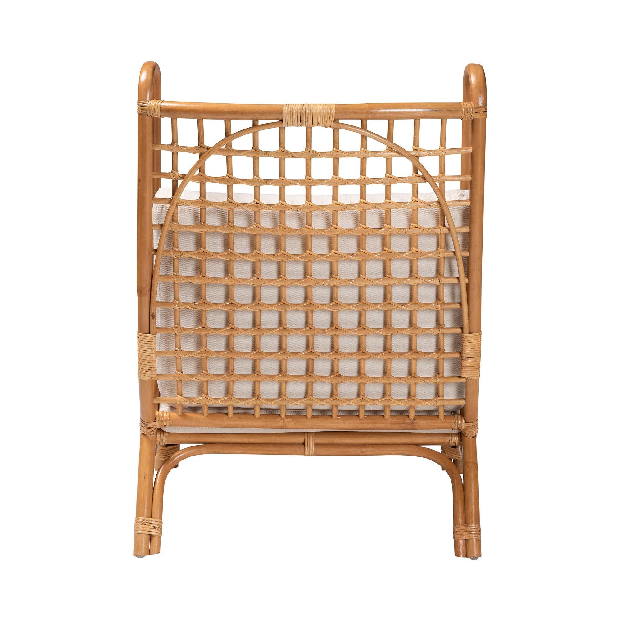 Bali & Pari Helina Bohemian Light Honey Rattan Accent Chair