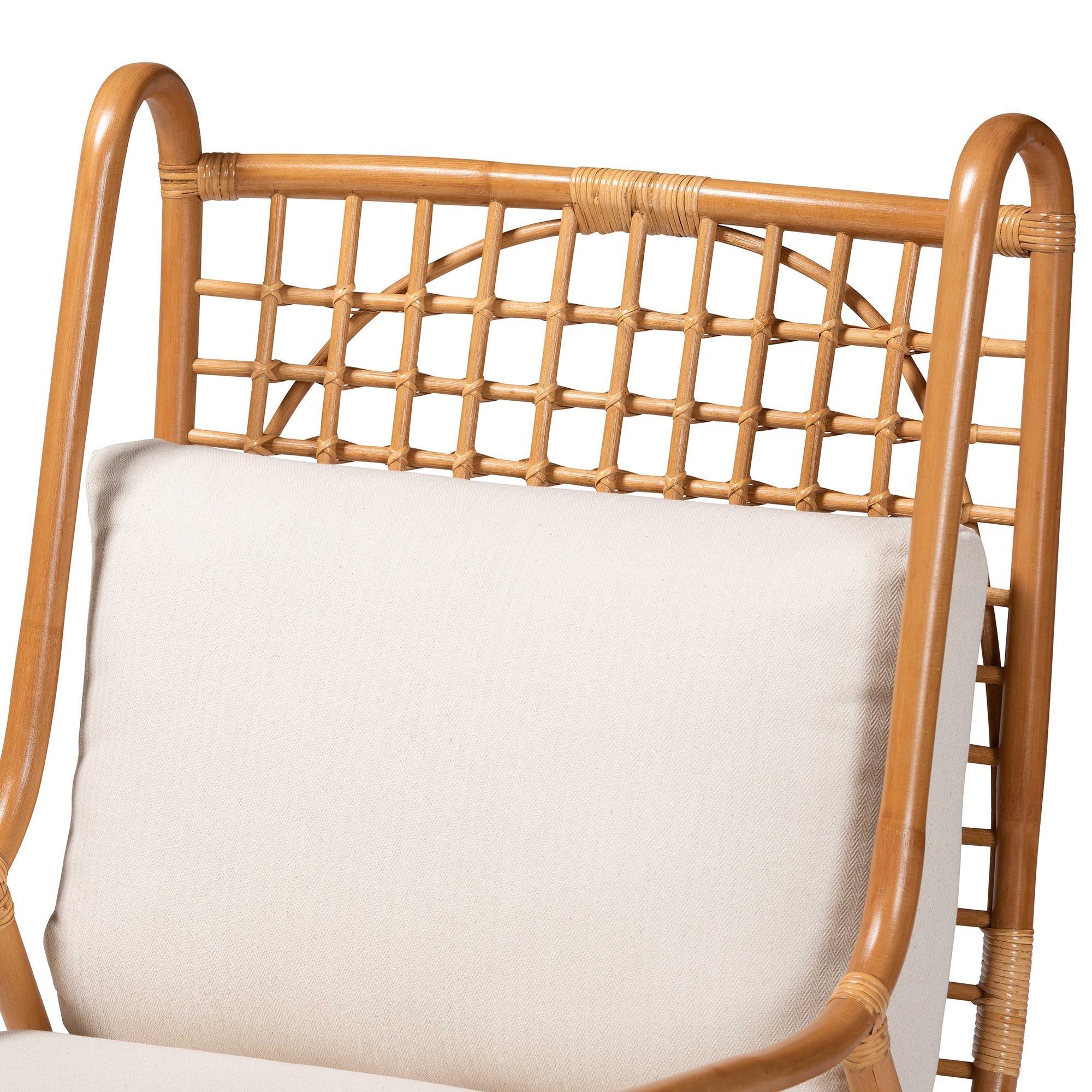 Bali & Pari Helina Bohemian Light Honey Rattan Accent Chair