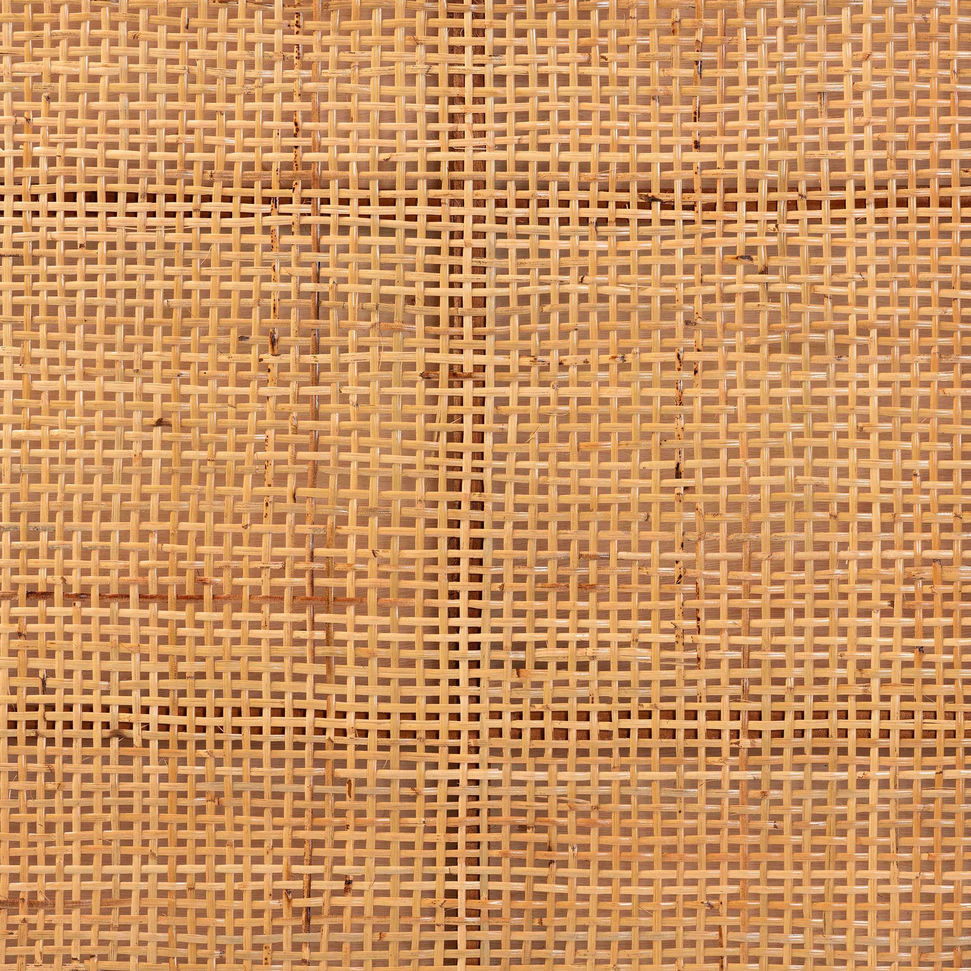 Bali & Pari Caspia Bohemian Rattan and Mahogany Wood Headboard