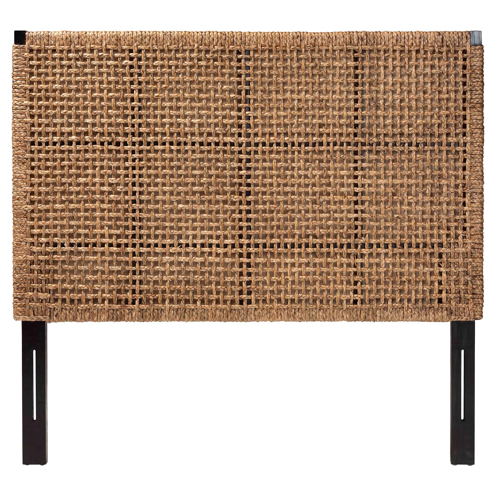 Bali & Pari Alise Bohemian Seagrass and Mahogany Wood Headboard