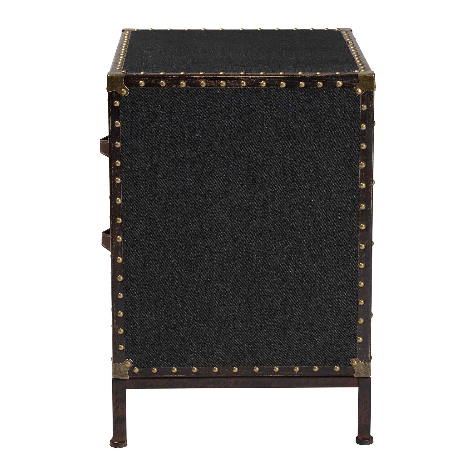 Laura Vintage Canvas 2-Drawer End Table