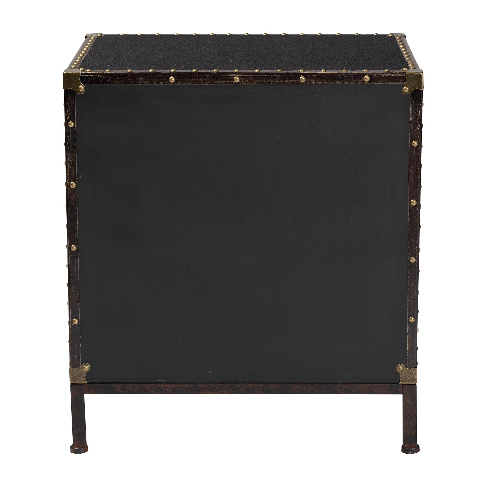 Laura Vintage Canvas 2-Drawer End Table