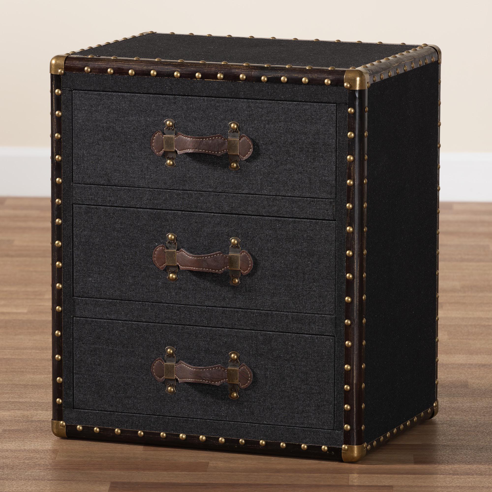 Mallison Vintage Canvas 3-Drawer End Table