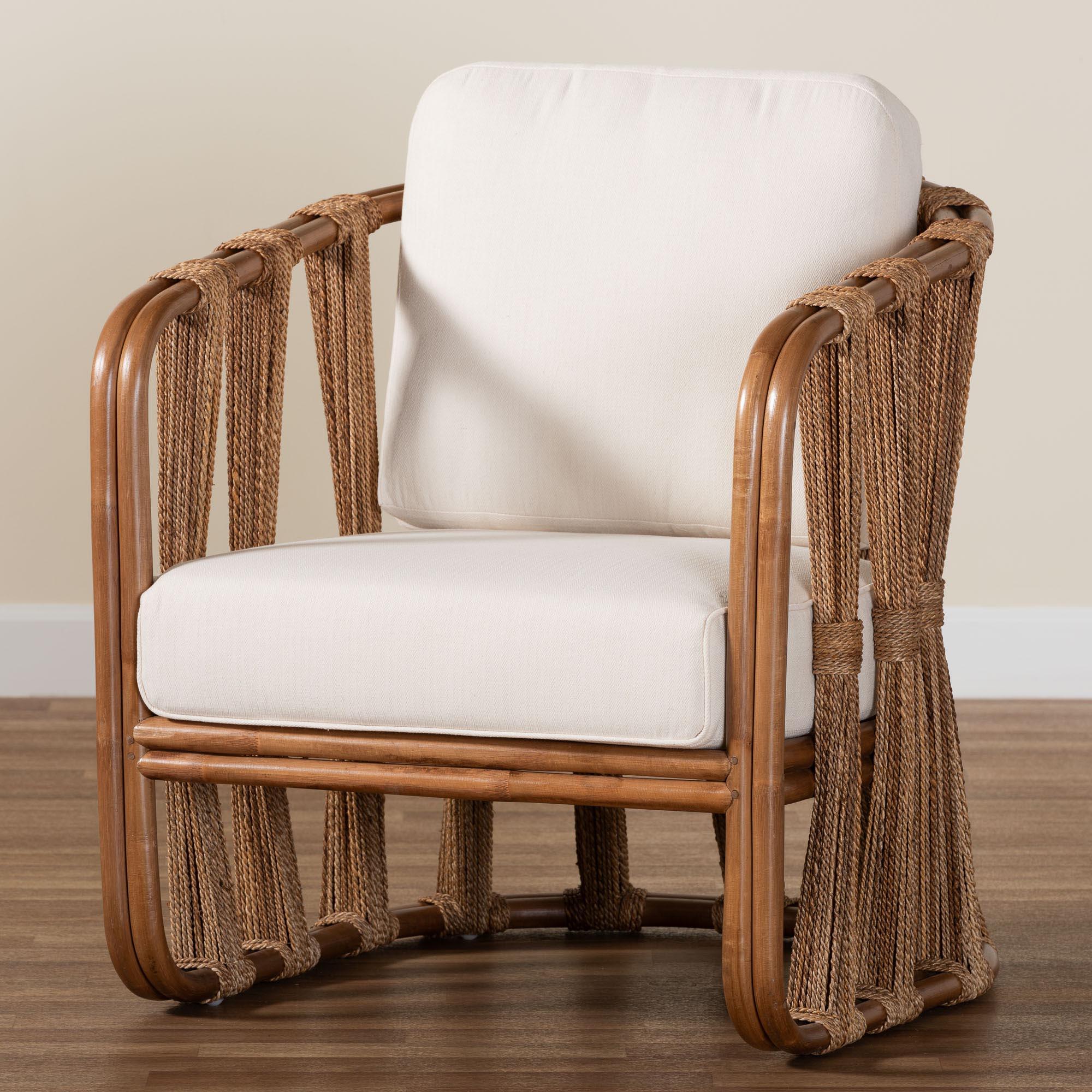 bali & pari Westham Bohemian Rattan and Seagrass Arm Chair