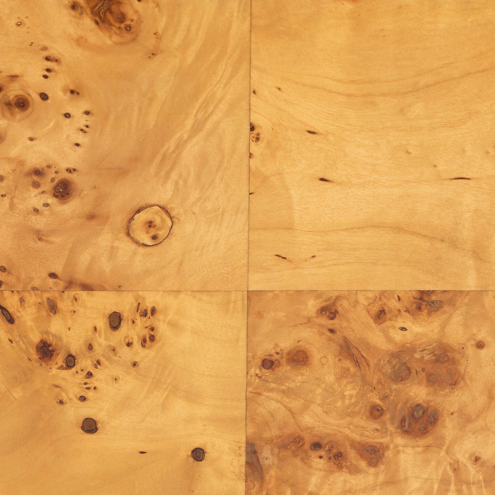 Bali & Pari Ghina Modern and Contemporary Light Mappa Real Burl Wood 2-Drawer Console Table