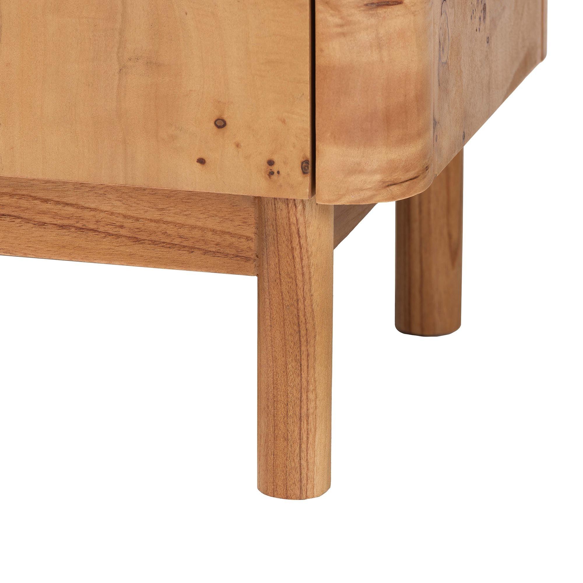 Bali & Pari Latika Modern and Contemporary Mappa Real Burl Wood Storage Cabinet