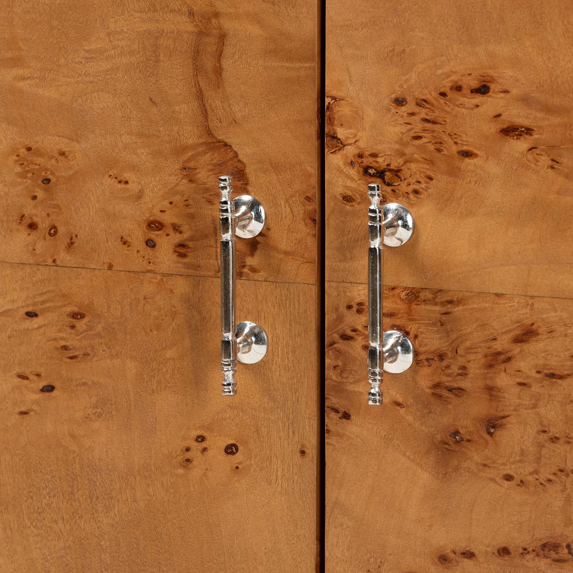 Bali & Pari Valora Modern and Contemporary Mappa Real Burl Wood 2-Door Console Cabinet