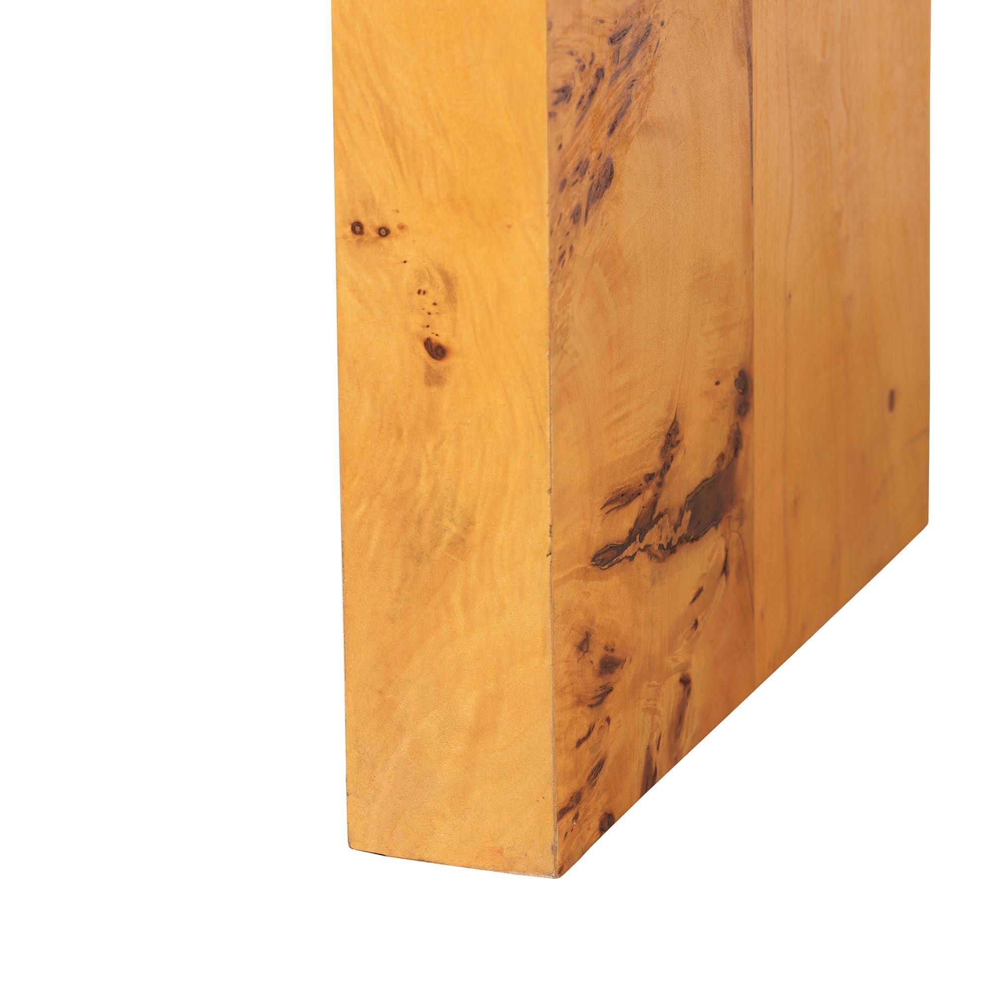 Bali & Pari Revelle Modern and Contemporary Light Mappa Real Burl Wood Console Table