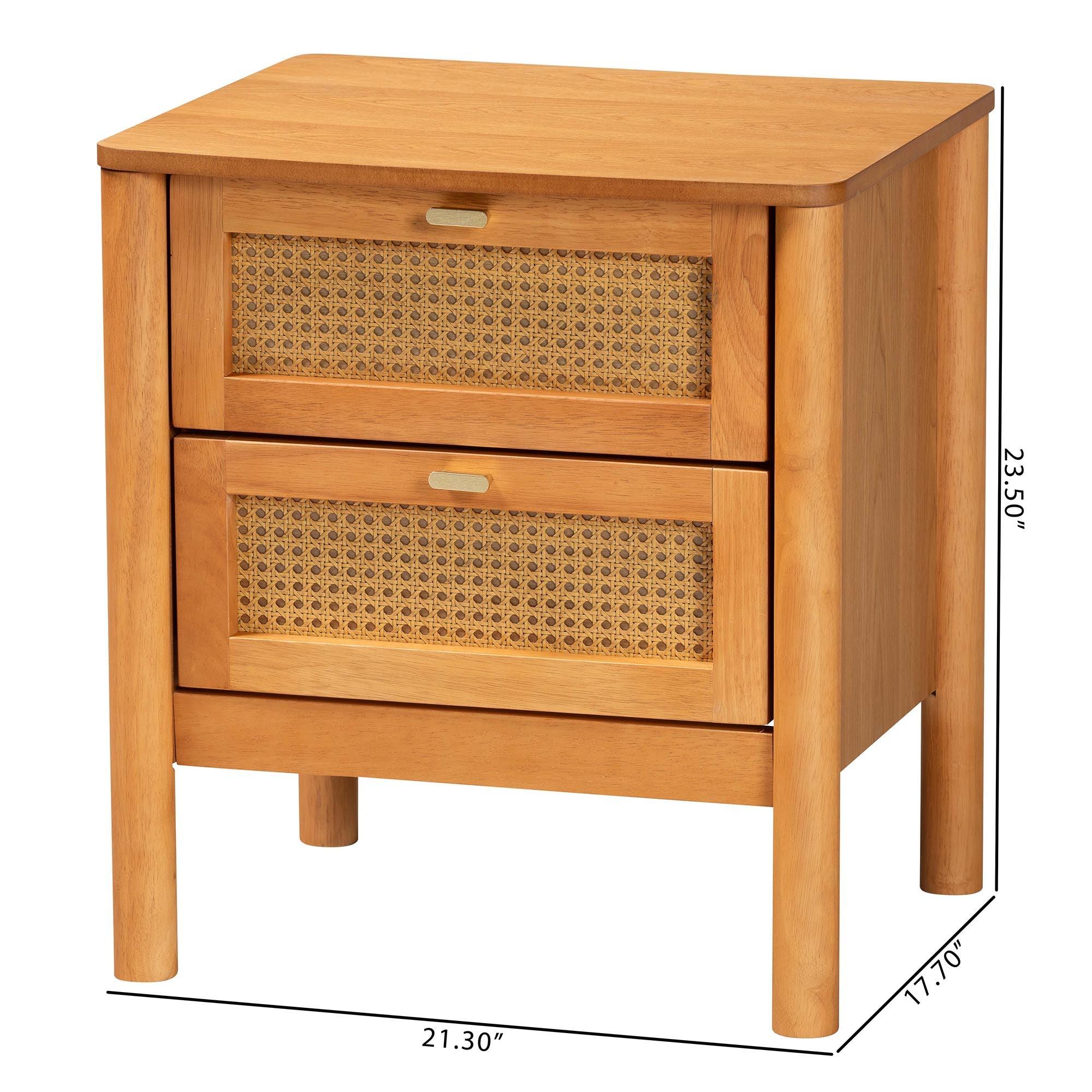 Jenn en Wood Japandi 2-Drawer Nightstand