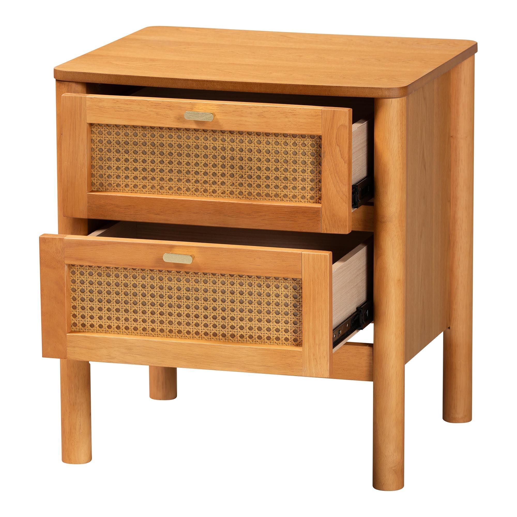 Jenn en Wood Japandi 2-Drawer Nightstand