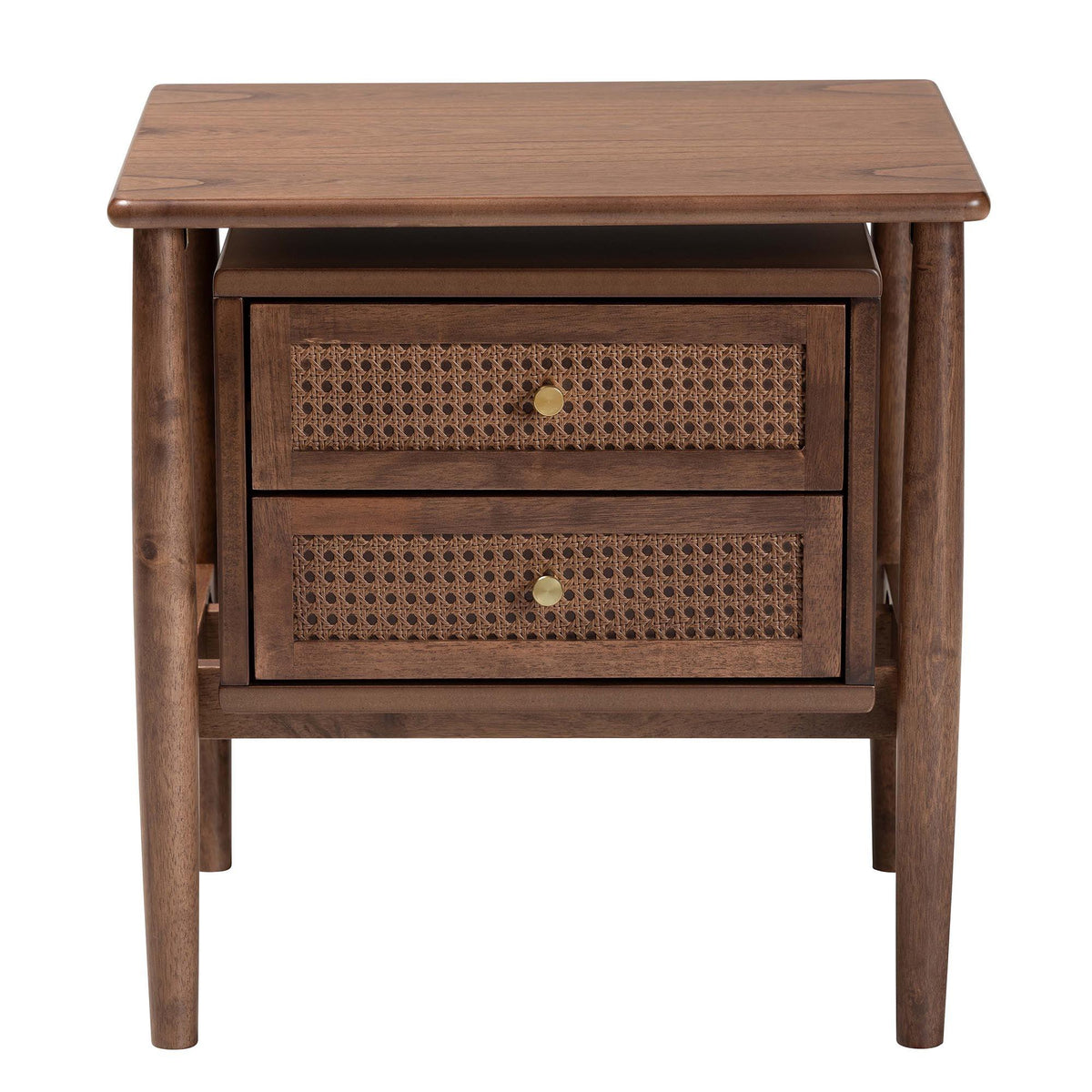 Alyssa Japandi Wood 2-Drawer Nightstand