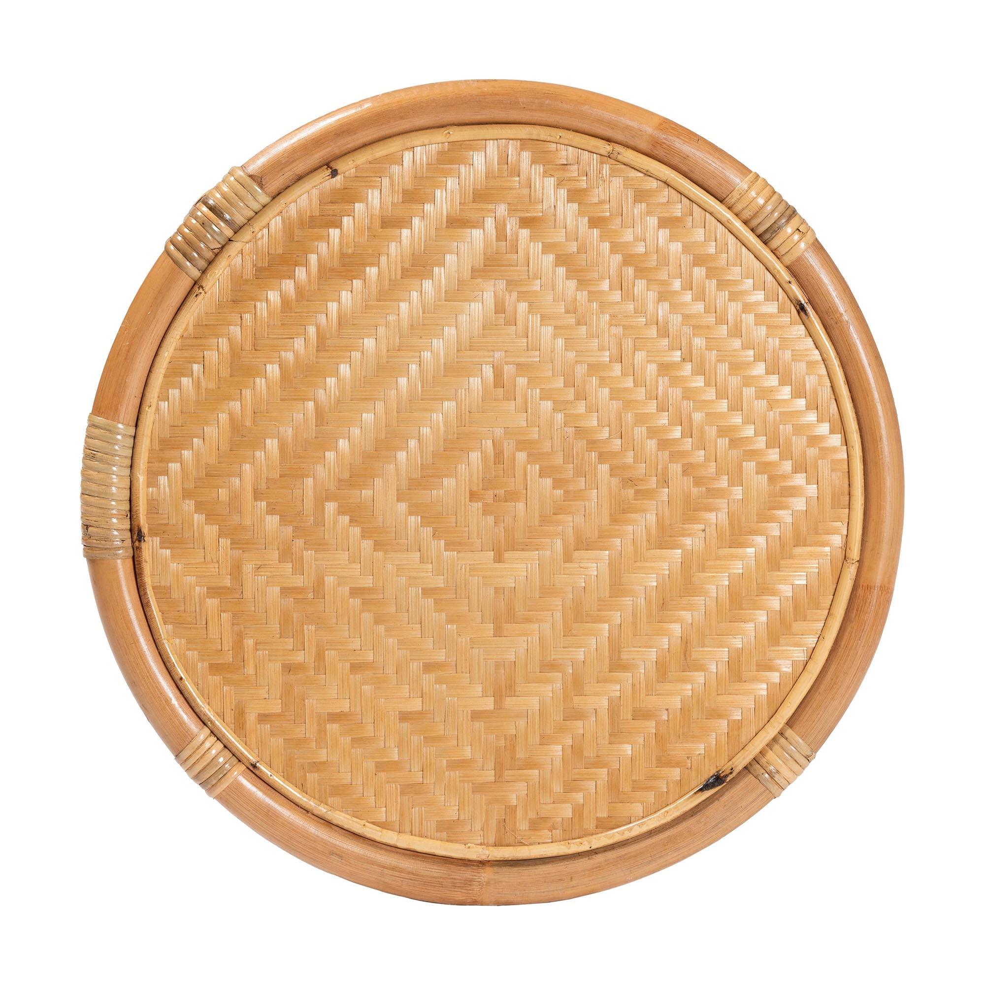 Bali & Pari Berilo Bohemian Light Honey Rattan End Table