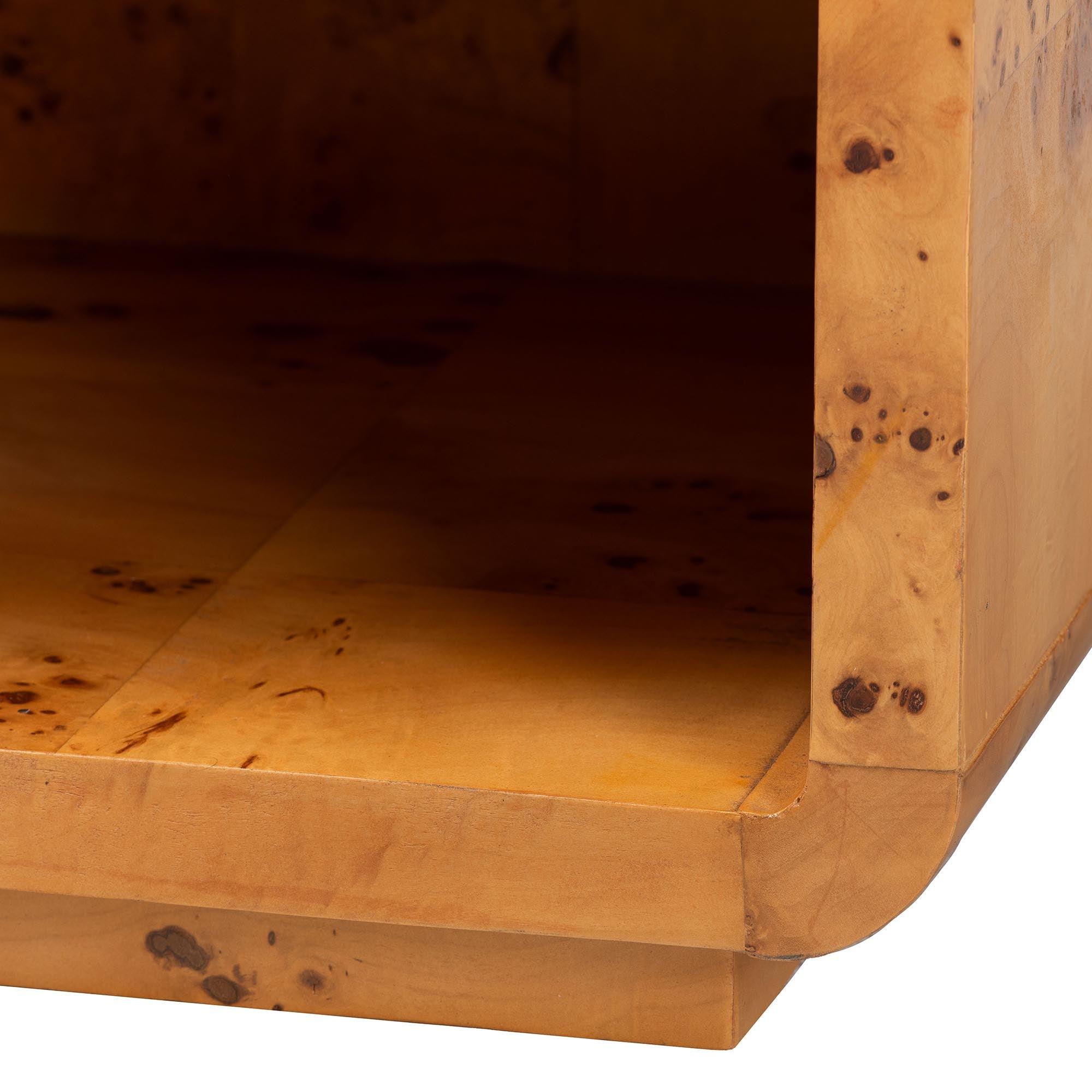 Bali & Pari Netra Modern and Contemporary Real Burl Wood 1-Drawer Nightstand