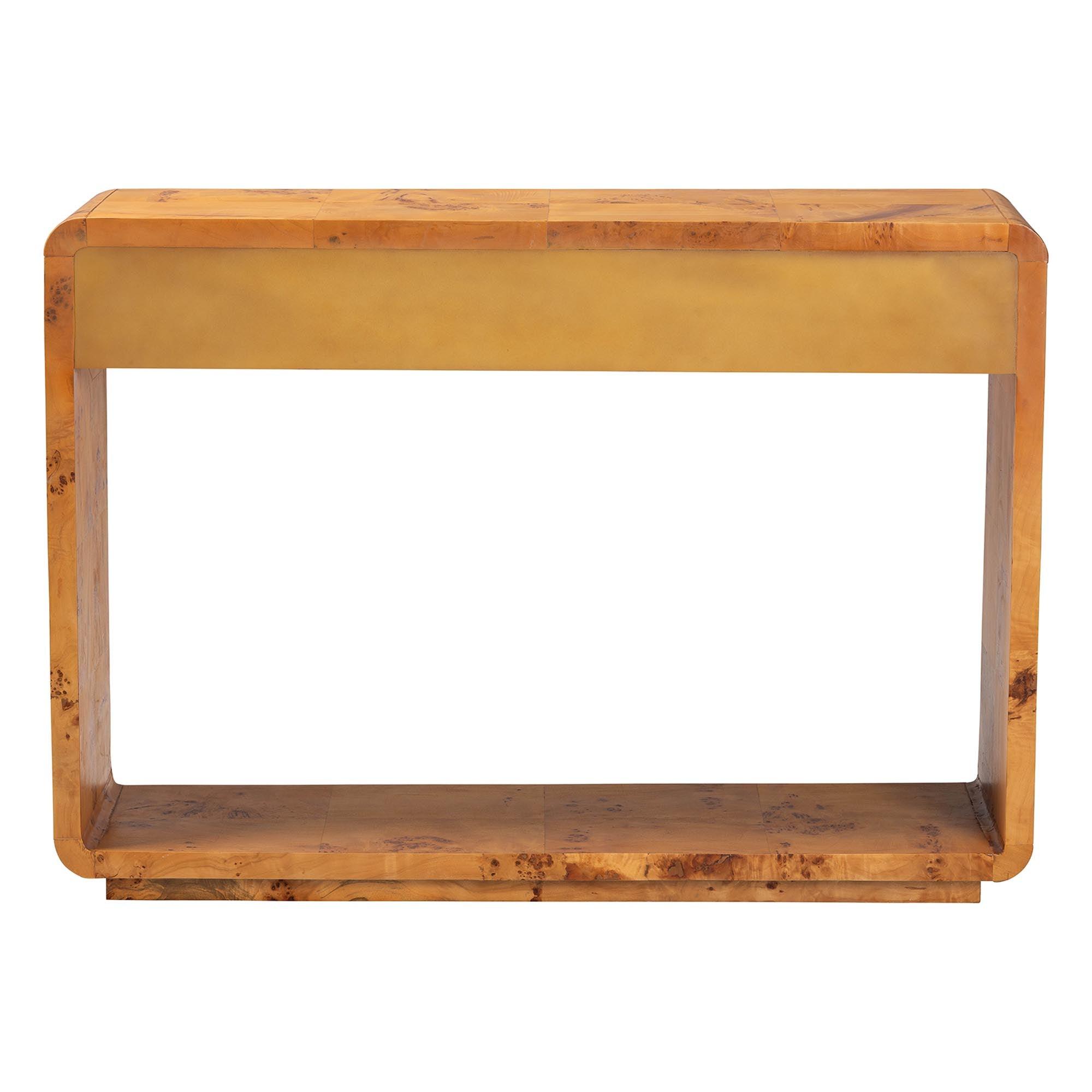 Bali & Pari Netra Modern and Contemporary Real Burl Wood Console Table