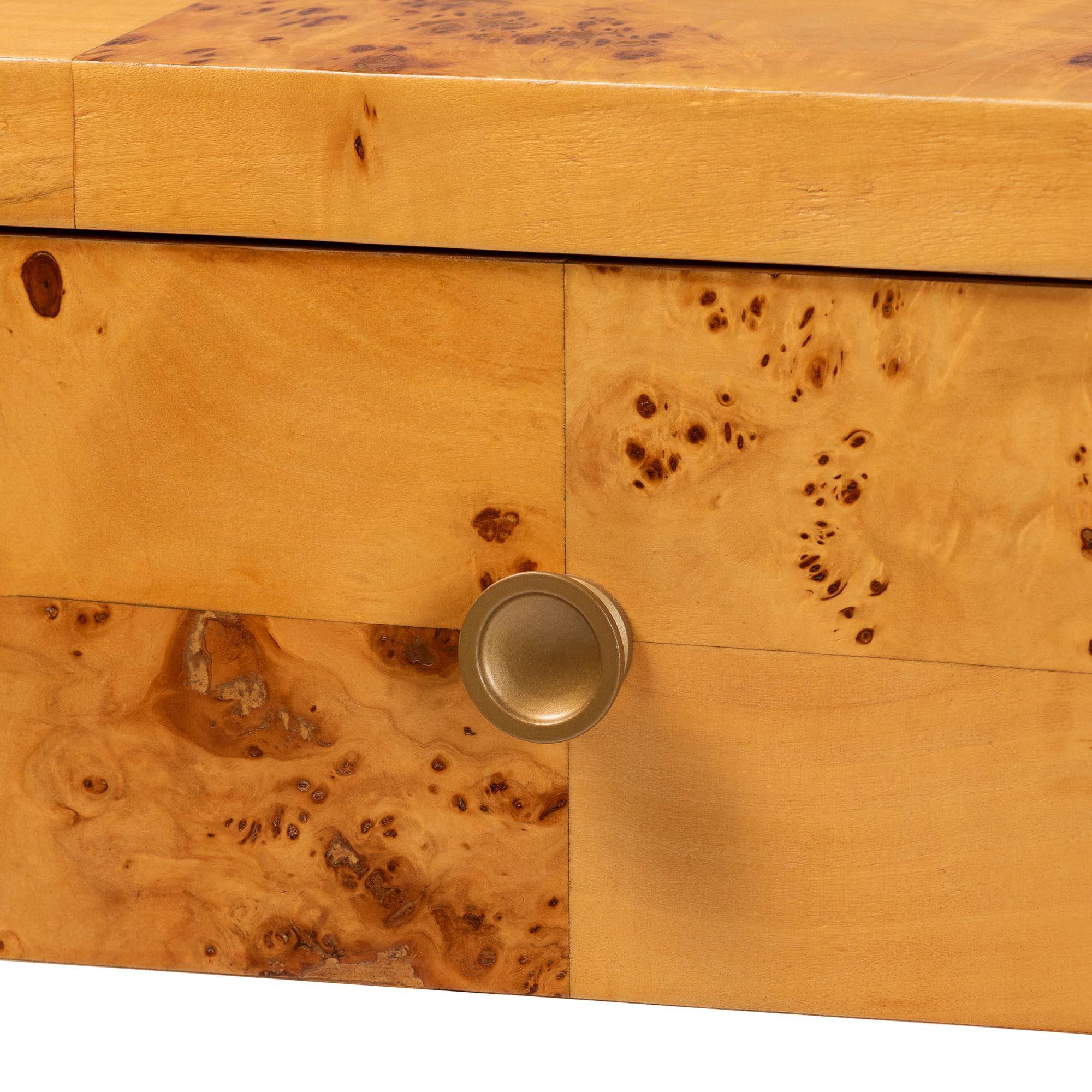 Bali & Pari Netra Modern and Contemporary Real Burl Wood Console Table