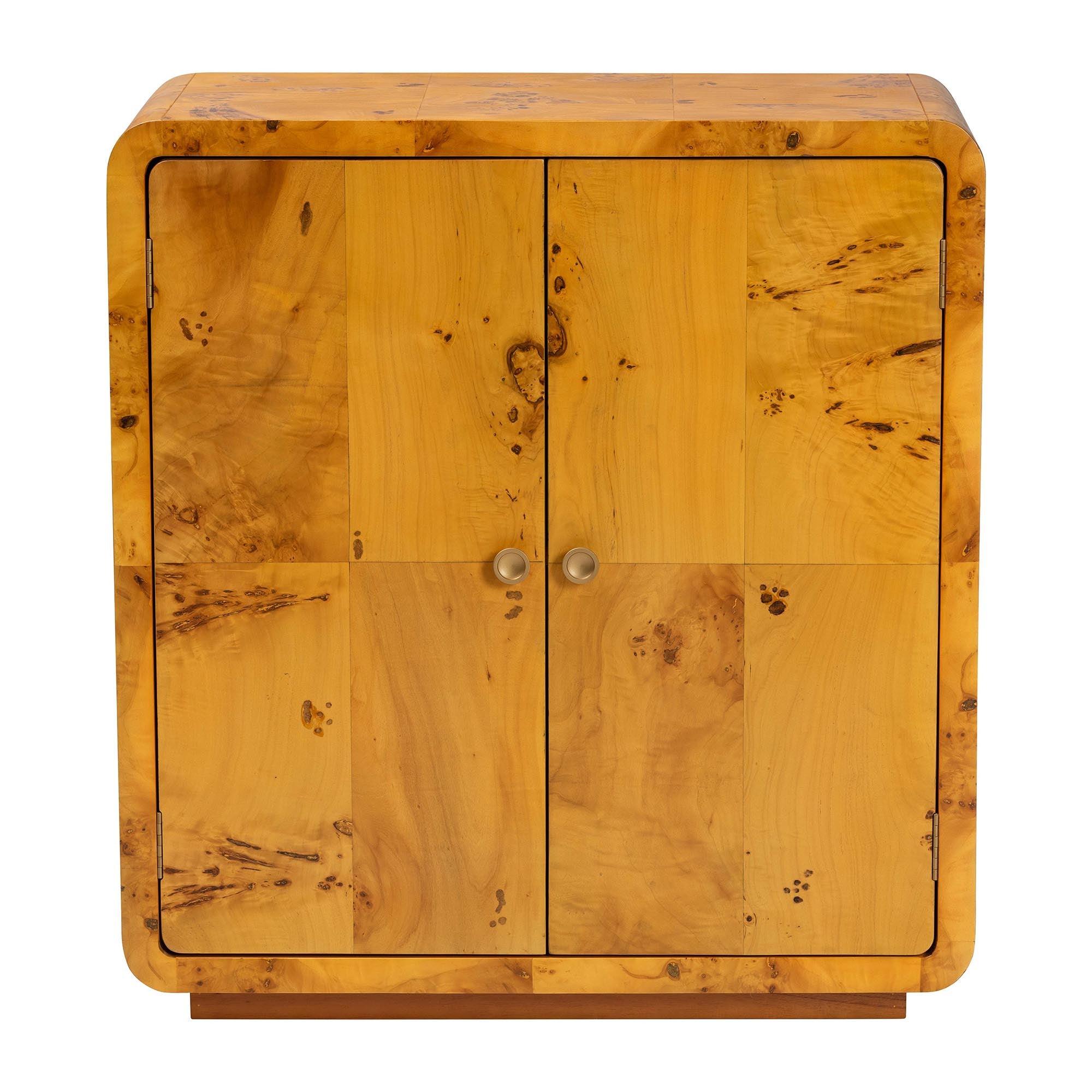 Bali & Pari Netra Modern and Contemporary Real Burl Wood Storage Cabinet