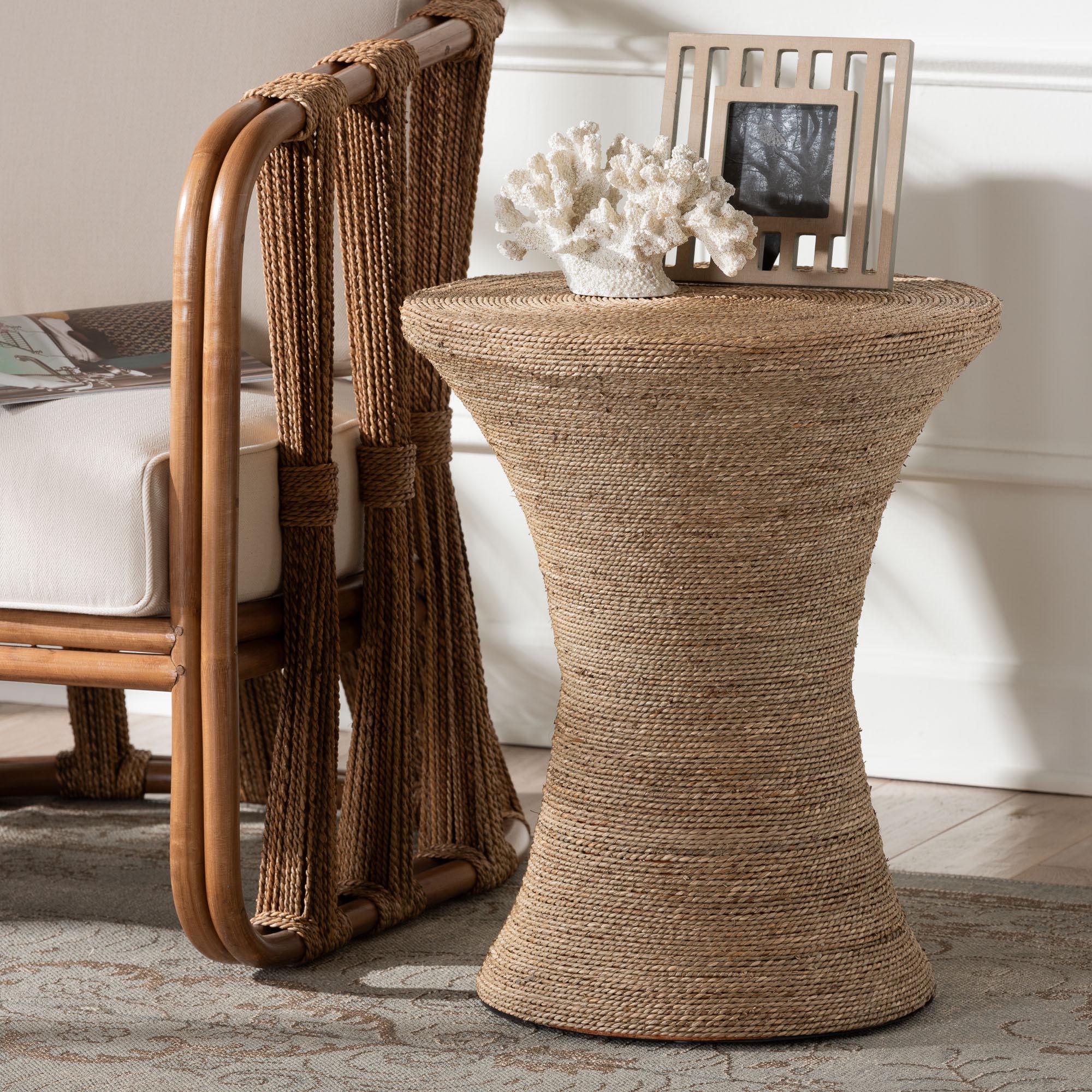 bali & pari Cady Japandi Seagrass Side Table