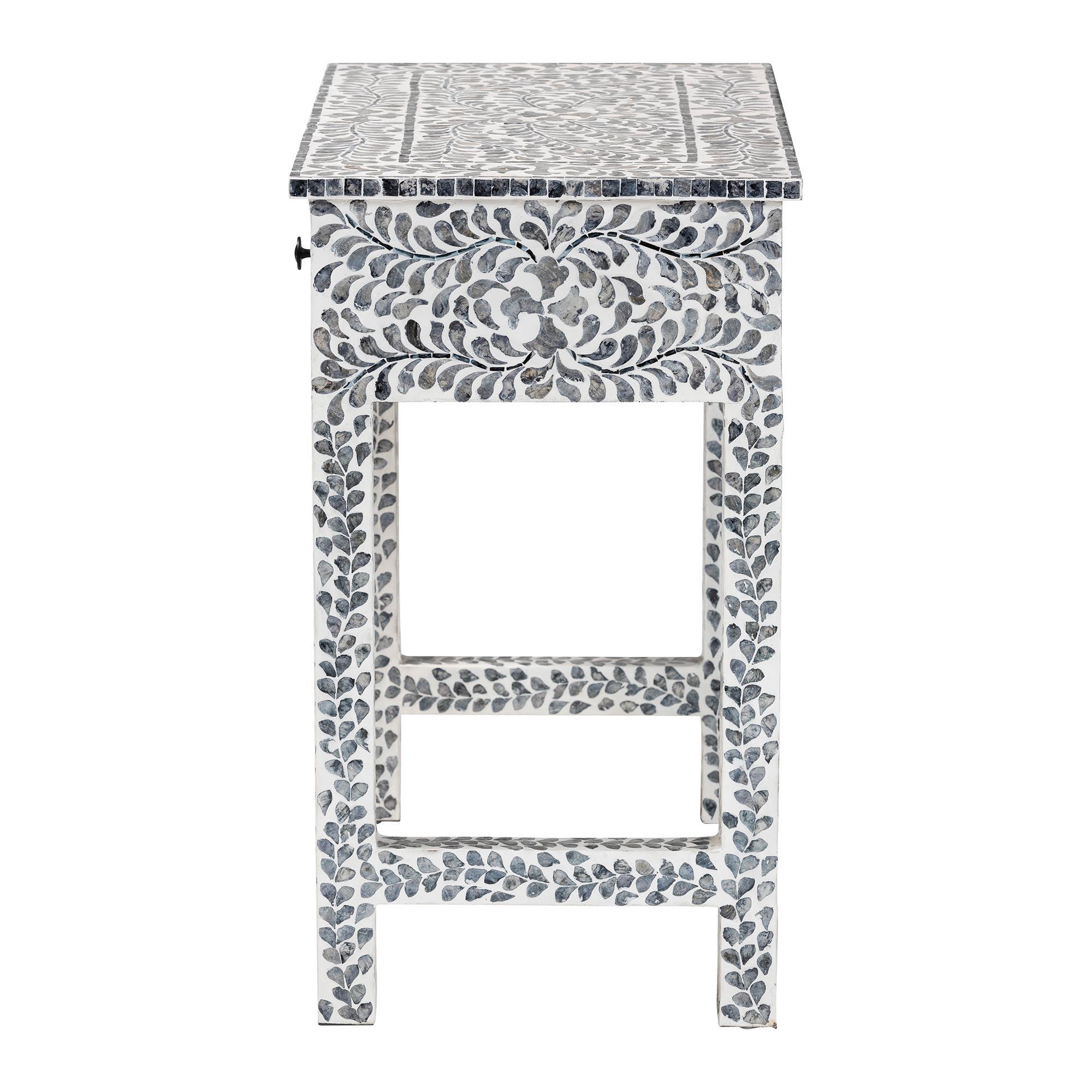Bali & Pari Diata Coastal and Mother of Pearl Capiz Shell 2-Drawer Console Table
