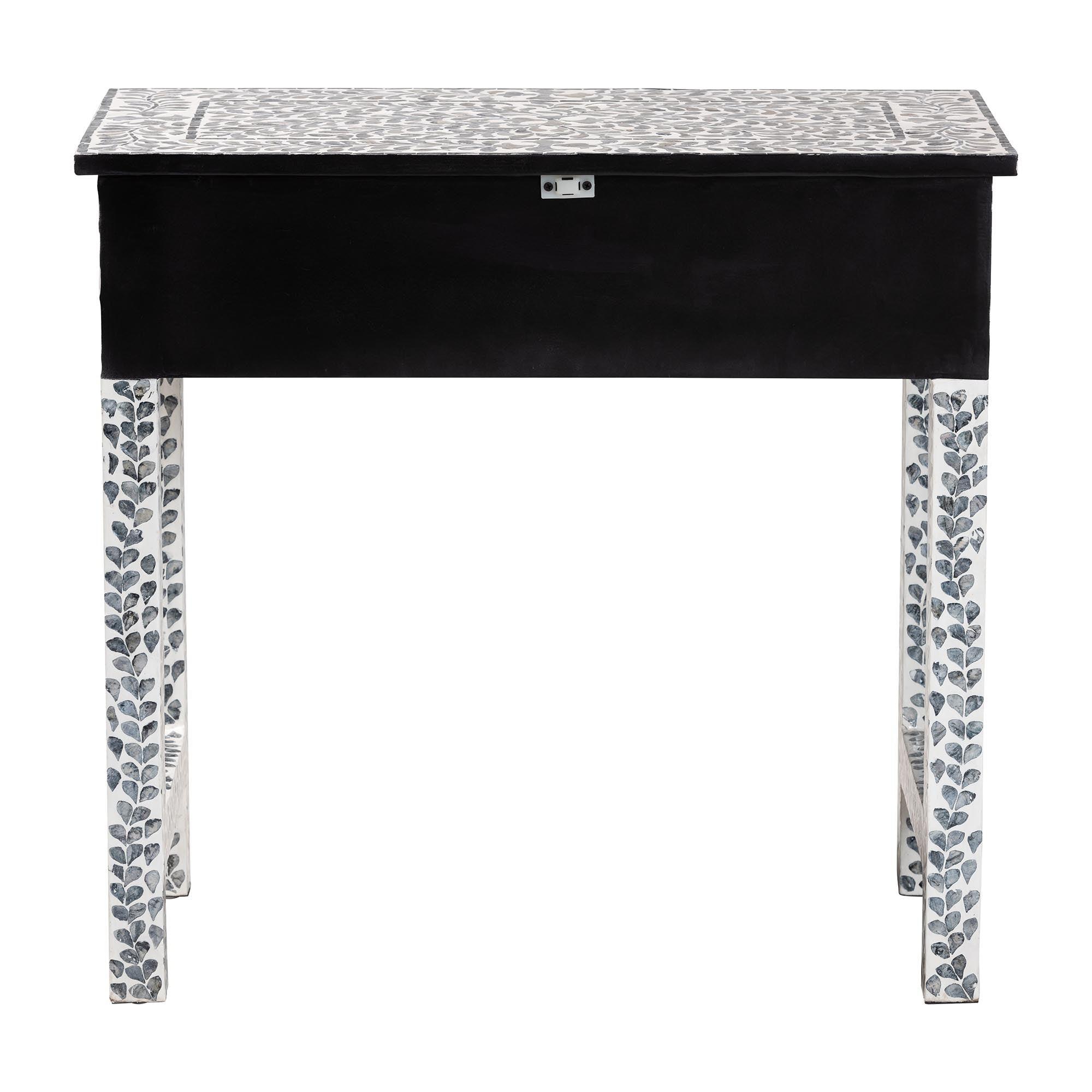 Bali & Pari Diata Coastal and Mother of Pearl Capiz Shell 2-Drawer Console Table