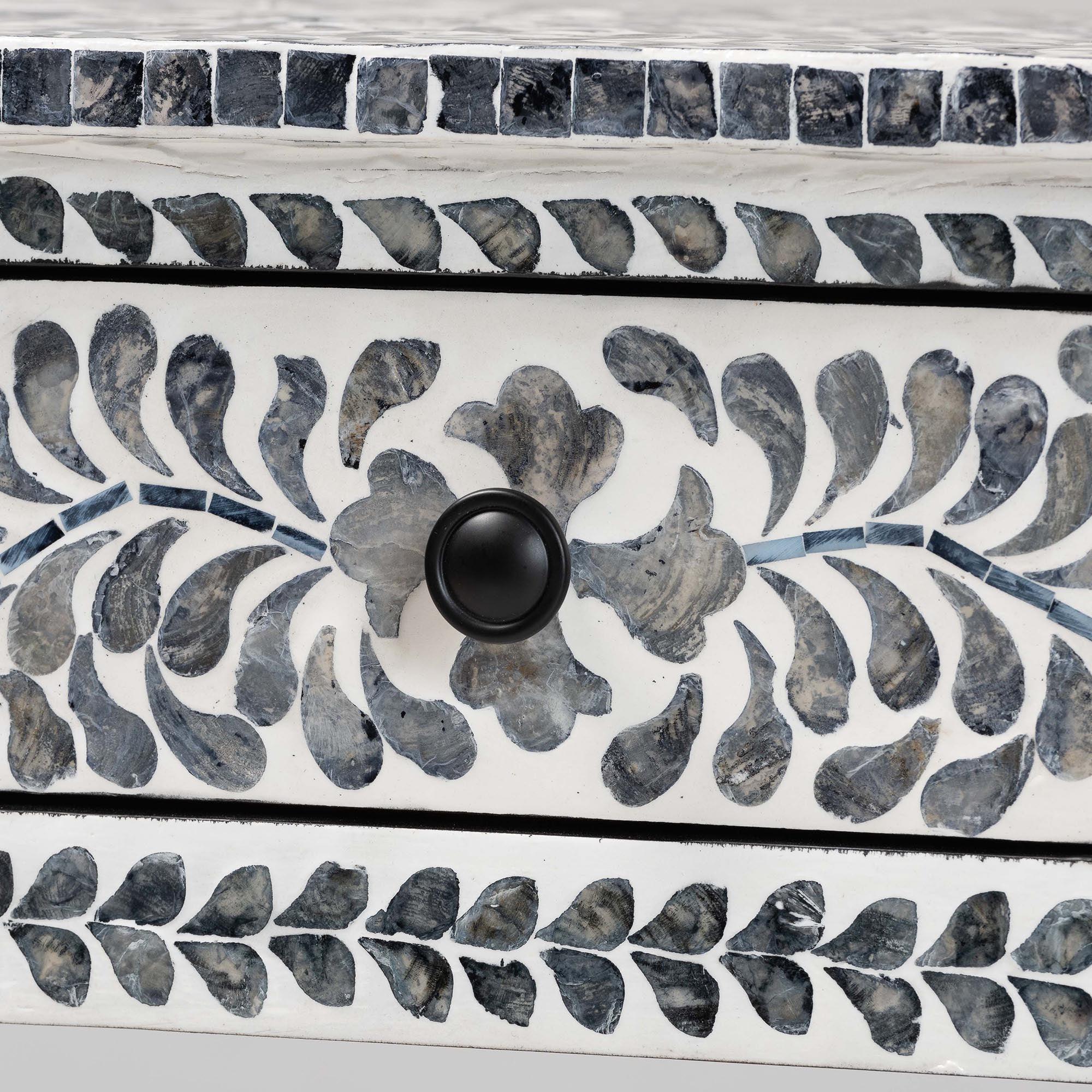 Bali & Pari Diata Coastal and Mother of Pearl Capiz Shell 2-Drawer Console Table