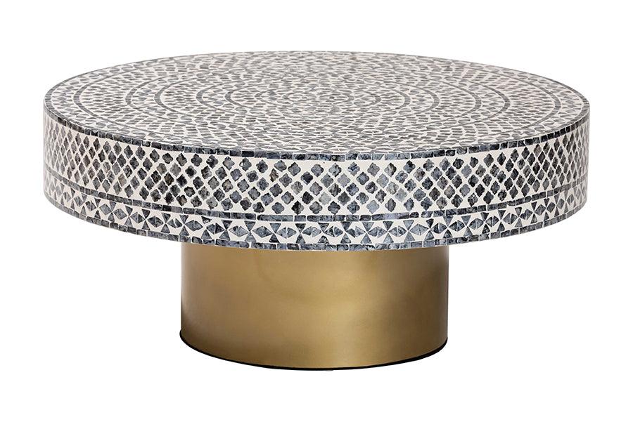 Bali & Pari Idra Coastal and Mother of Pearl Capiz Shell Coffee Table