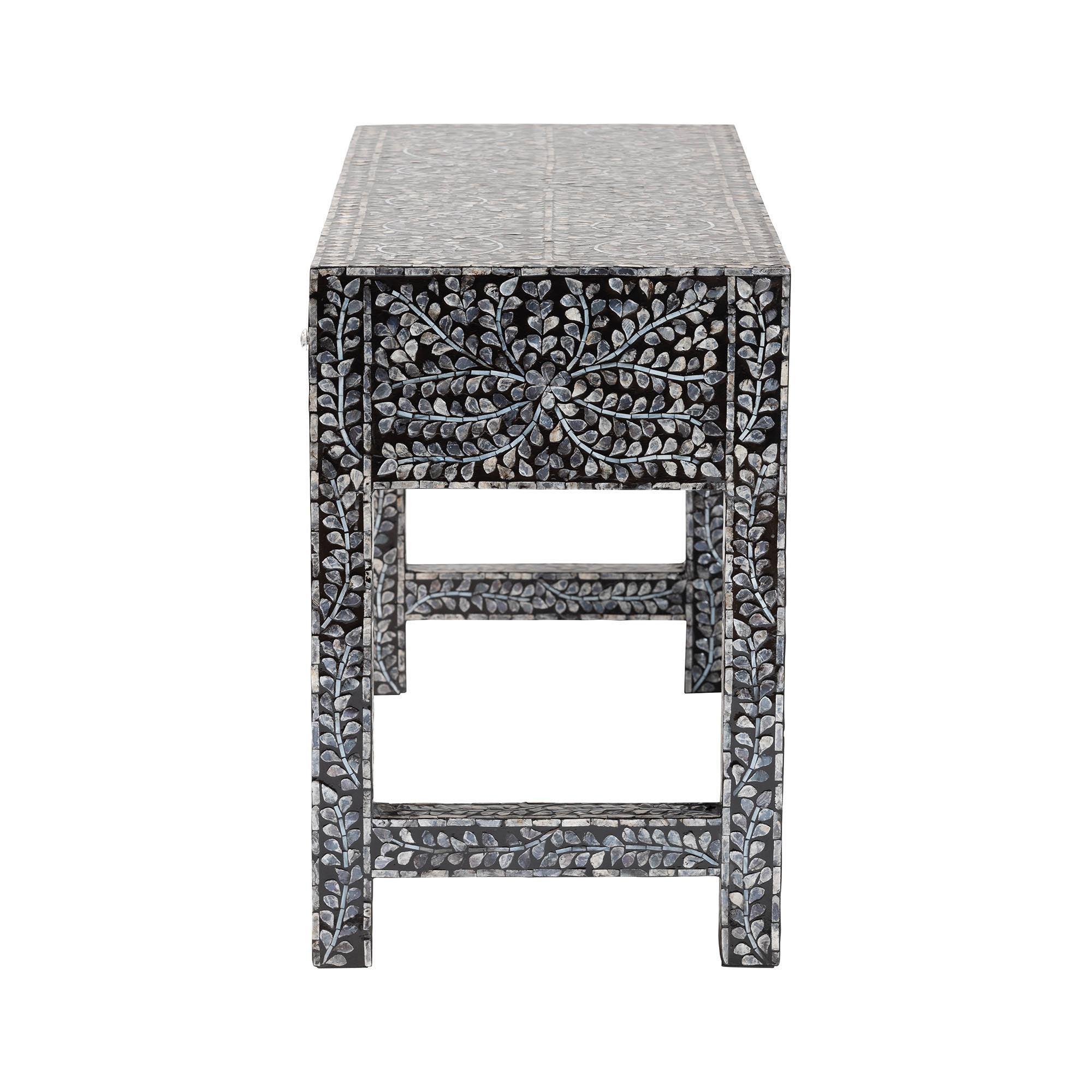 Bali & Pari Elara Coastal and Mother of Pearl Capiz Shell 3-Drawer Console Table