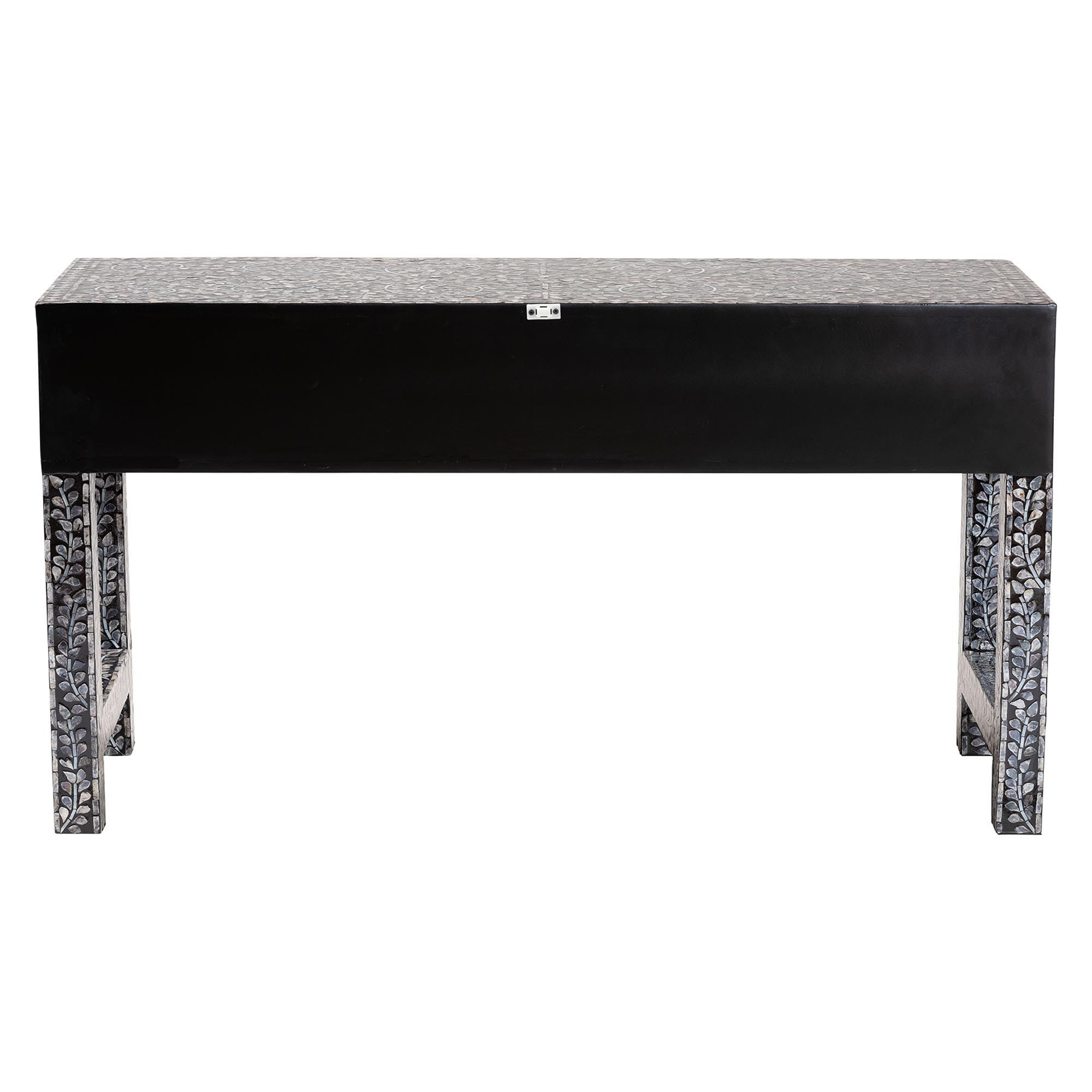 Bali & Pari Elara Coastal and Mother of Pearl Capiz Shell 3-Drawer Console Table