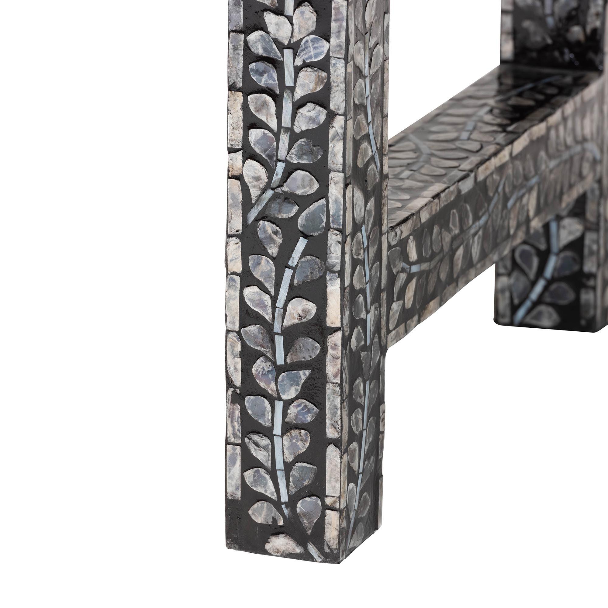 Bali & Pari Elara Coastal and Mother of Pearl Capiz Shell 3-Drawer Console Table