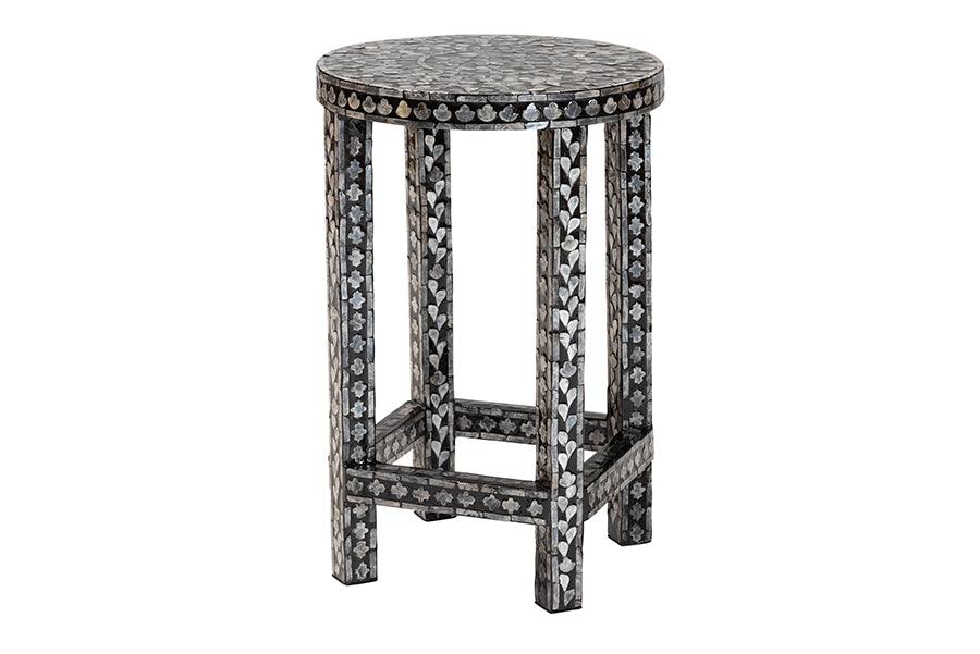 Bali & Pari Elara Coastal and Mother of Pearl Capiz Shell End Table