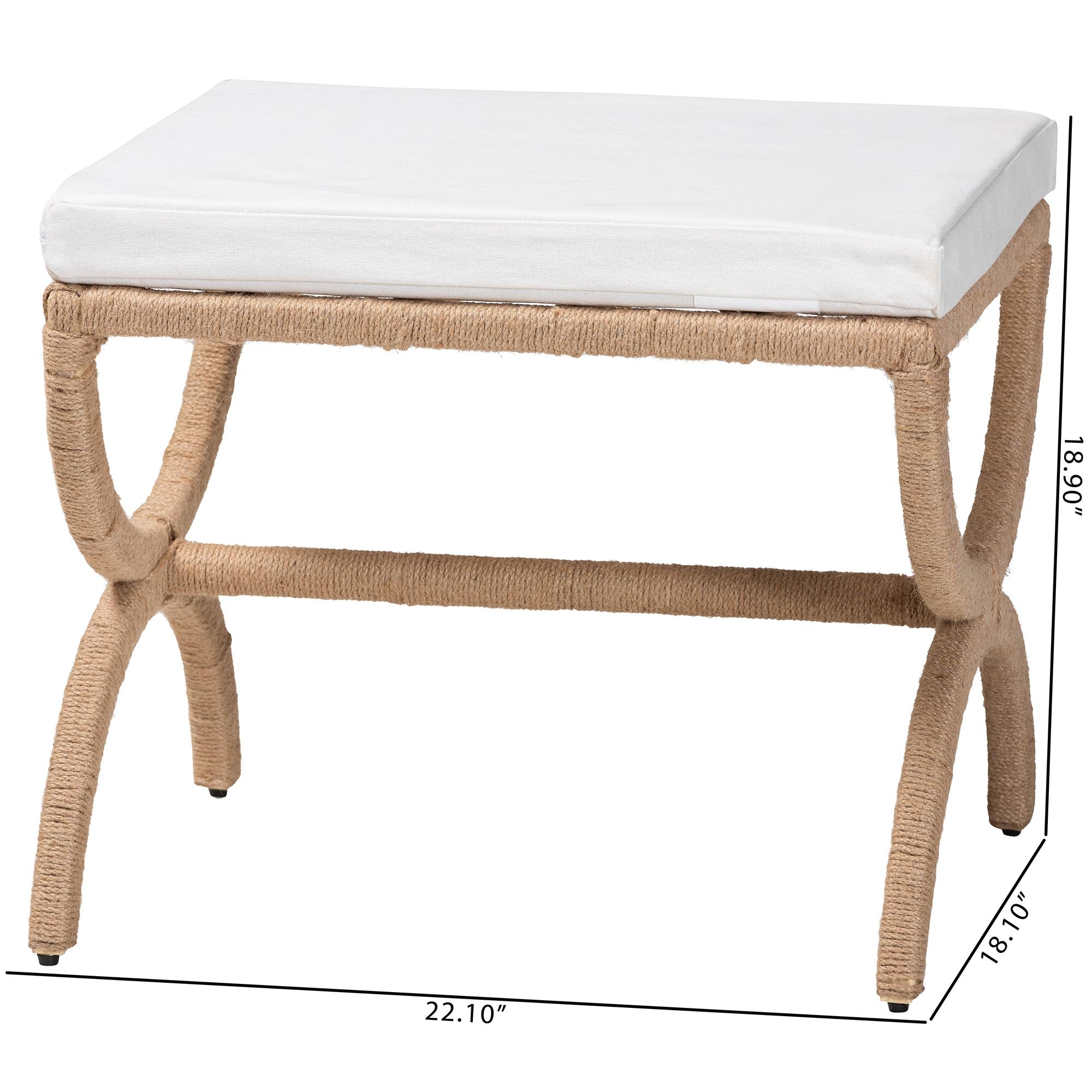 Bali & Pari Maliyah Japandi Jute Ottoman