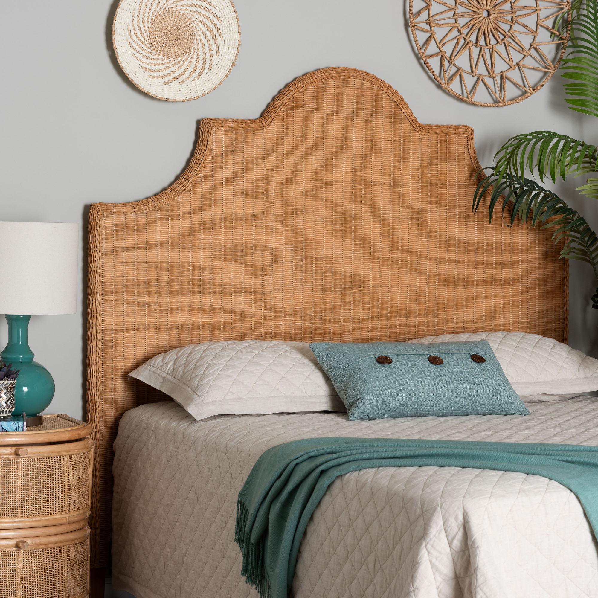 bali & pari Melanie Bohemian Light Honey Rattan Standalone Headboard