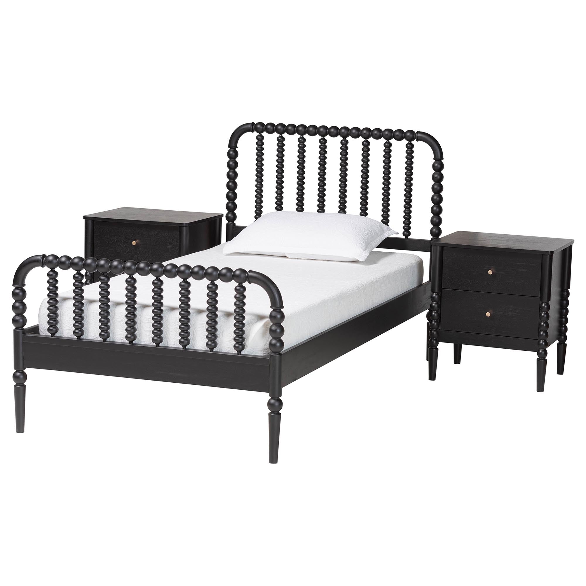 Lucera Mid-Century 3-Piece Bobbin Bedroom Set